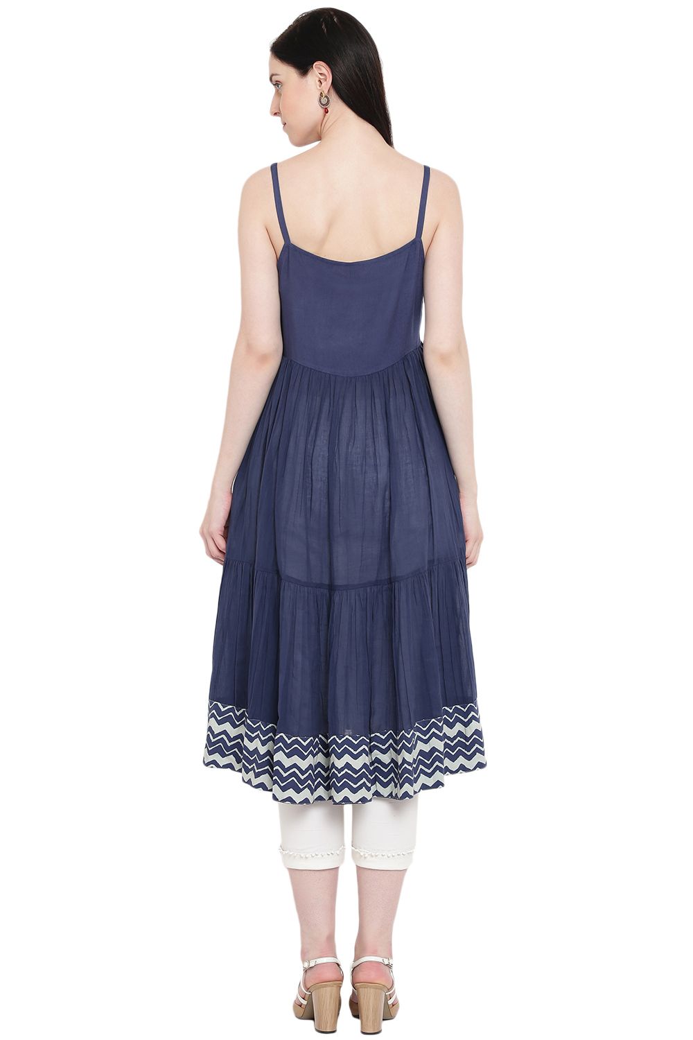Indigo Rayon Straight Kurta image number 6