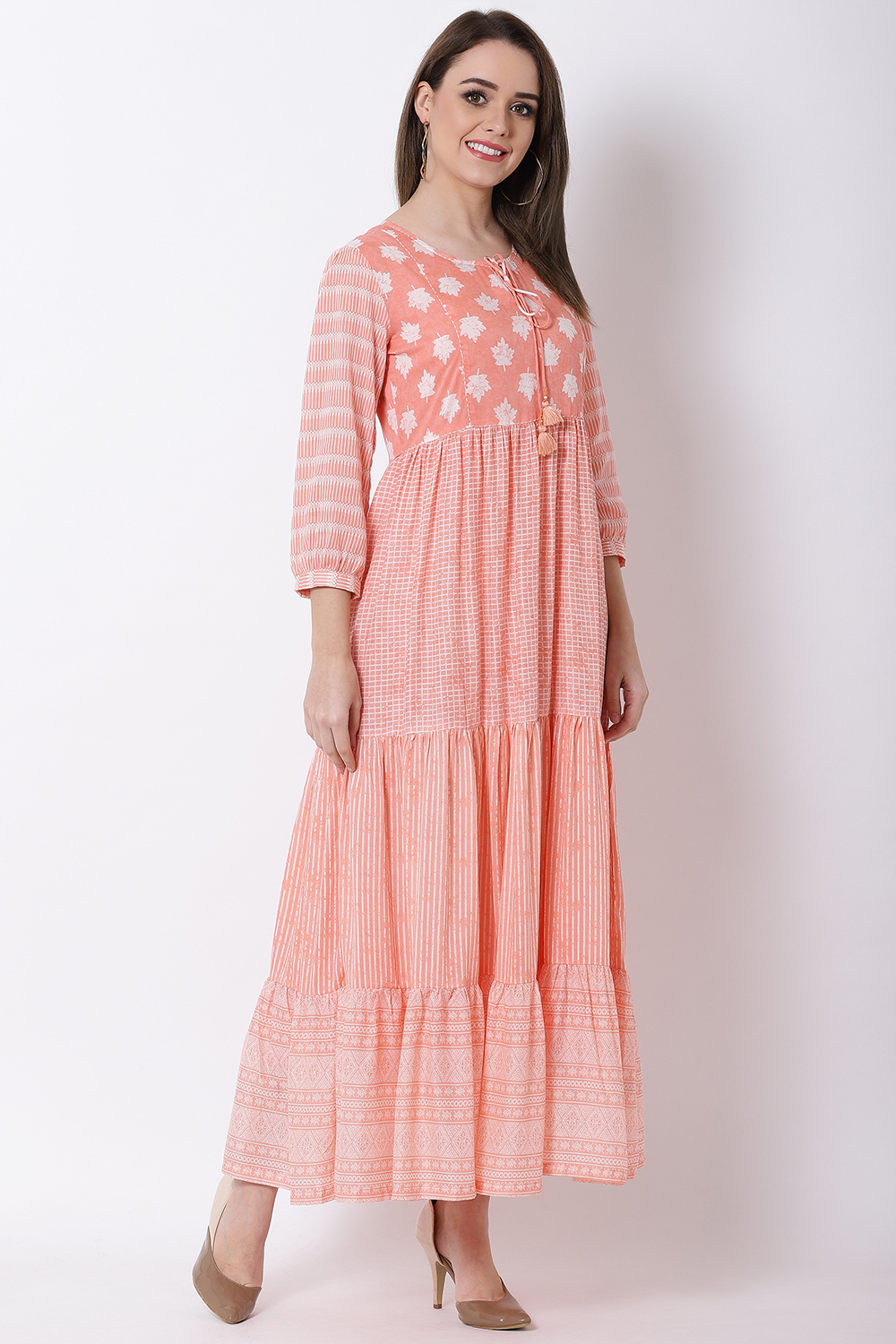 Peach Viscose Dress image number 3