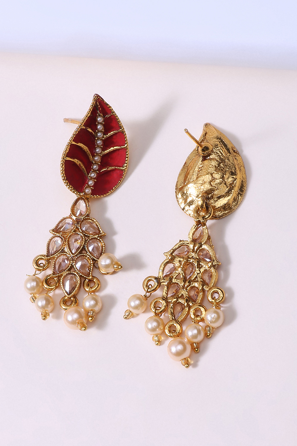 Green Metal Brass Earring image number 2