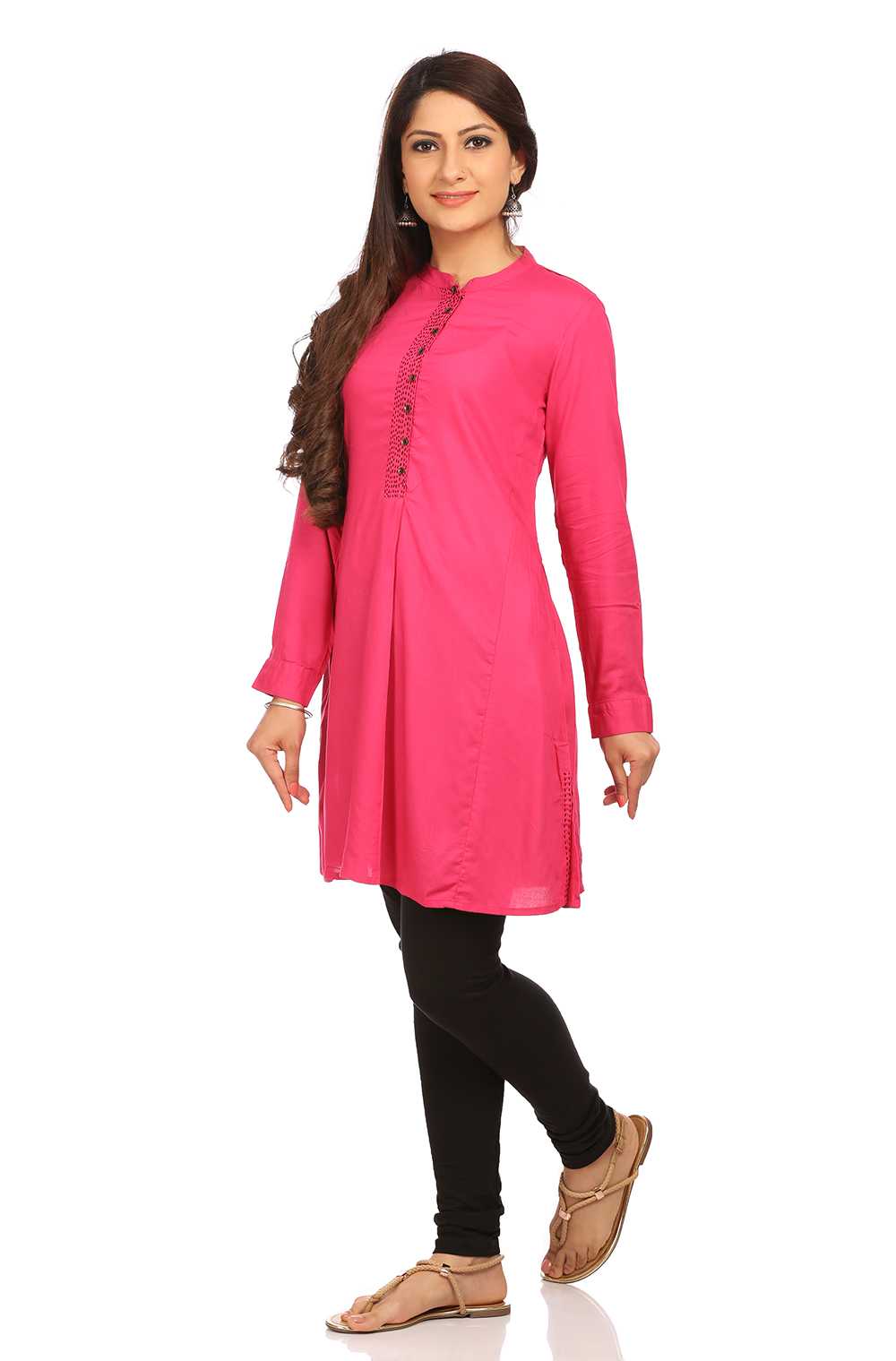 Fuschia Straight Rayon Kurta image number 2