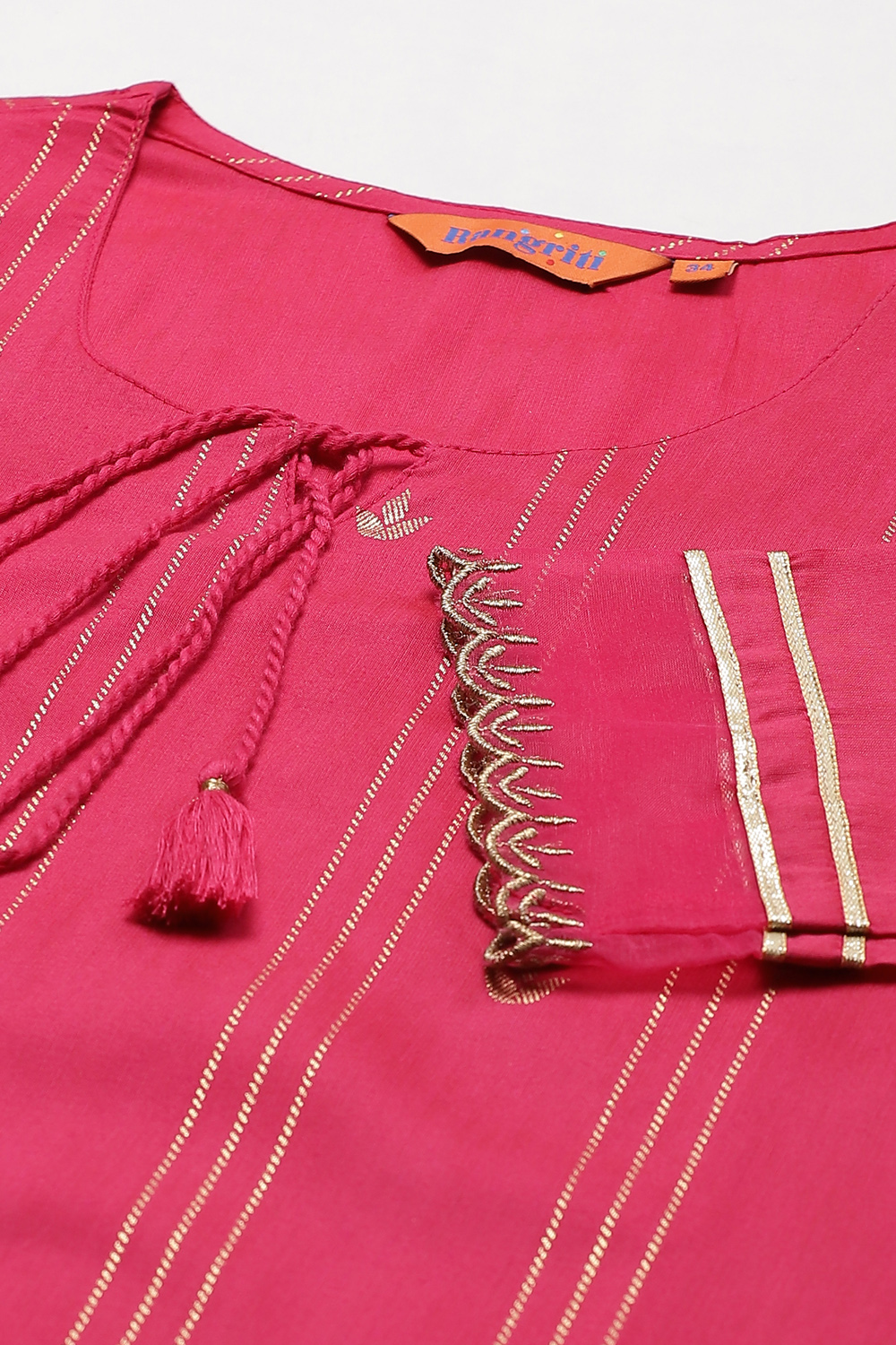 Fuchsia Art Silk Straight Kurta image number 1