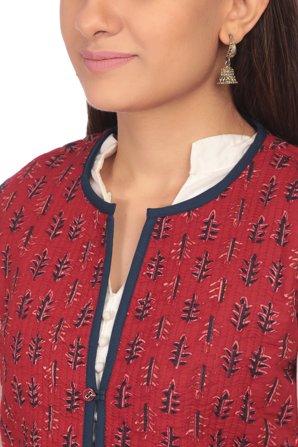 Indigo Straight Cotton Jacket image number 1