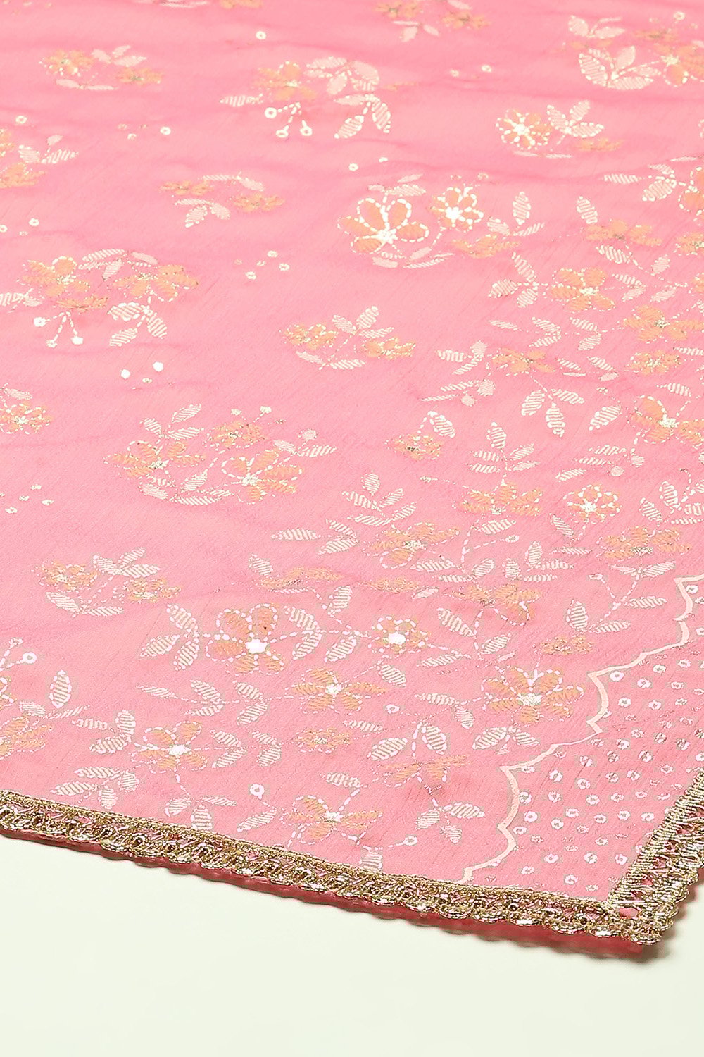Pink Polyester Kalidar Printed Kurta Legging Suit Set image number 3