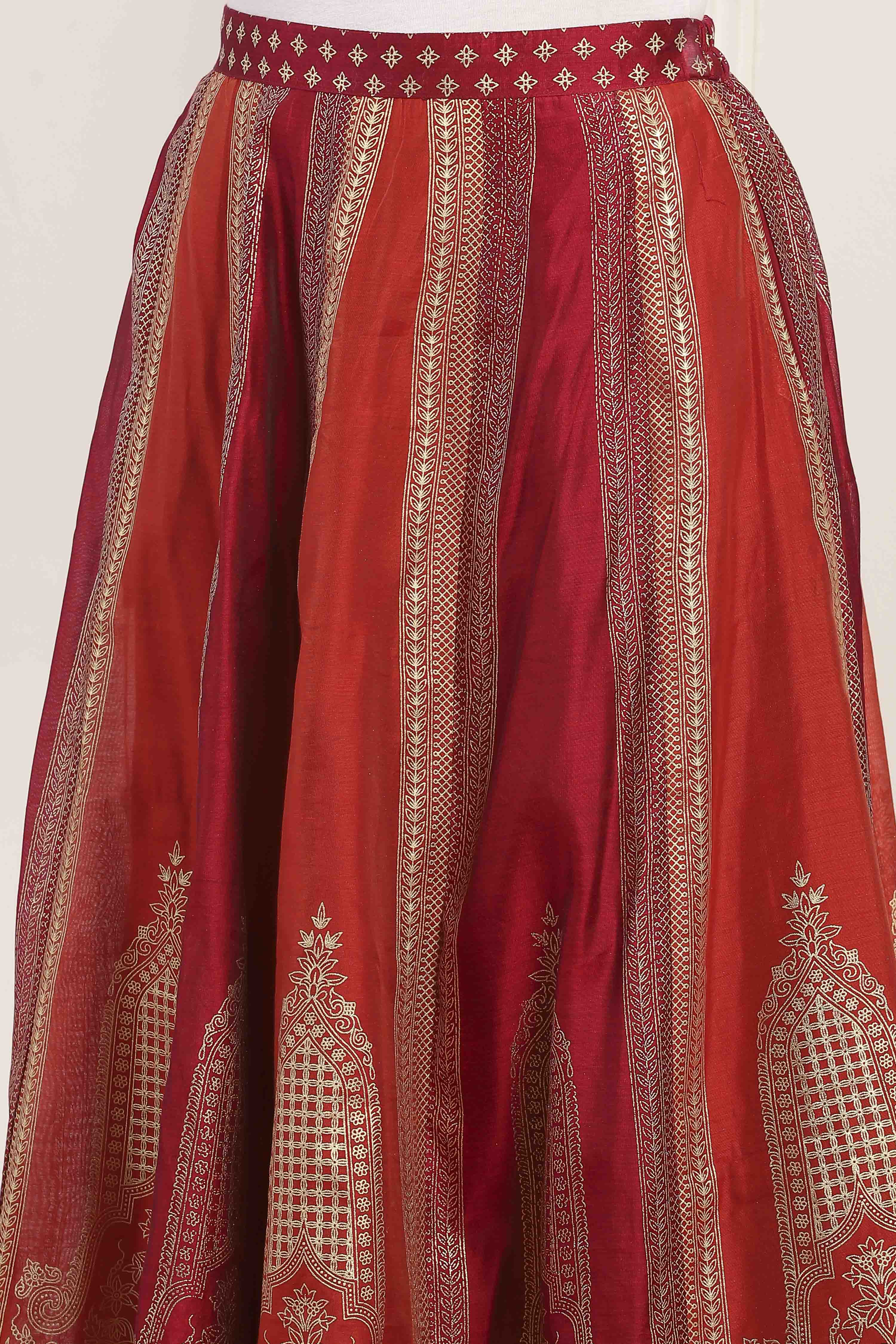 Pink Polyester Kalidar Lehenga Set image number 2