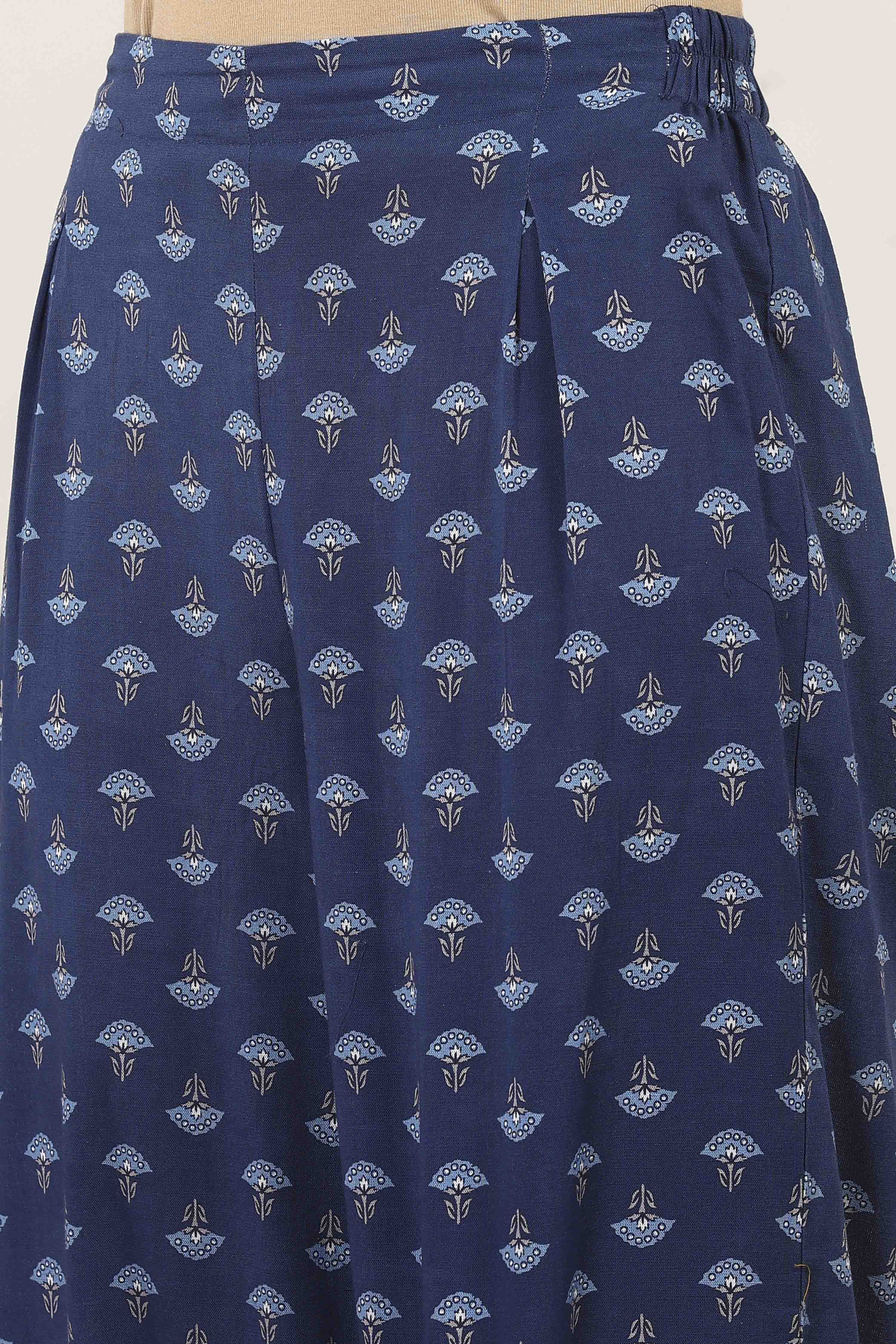 Blue Cotton Kurta Pants Set image number 2