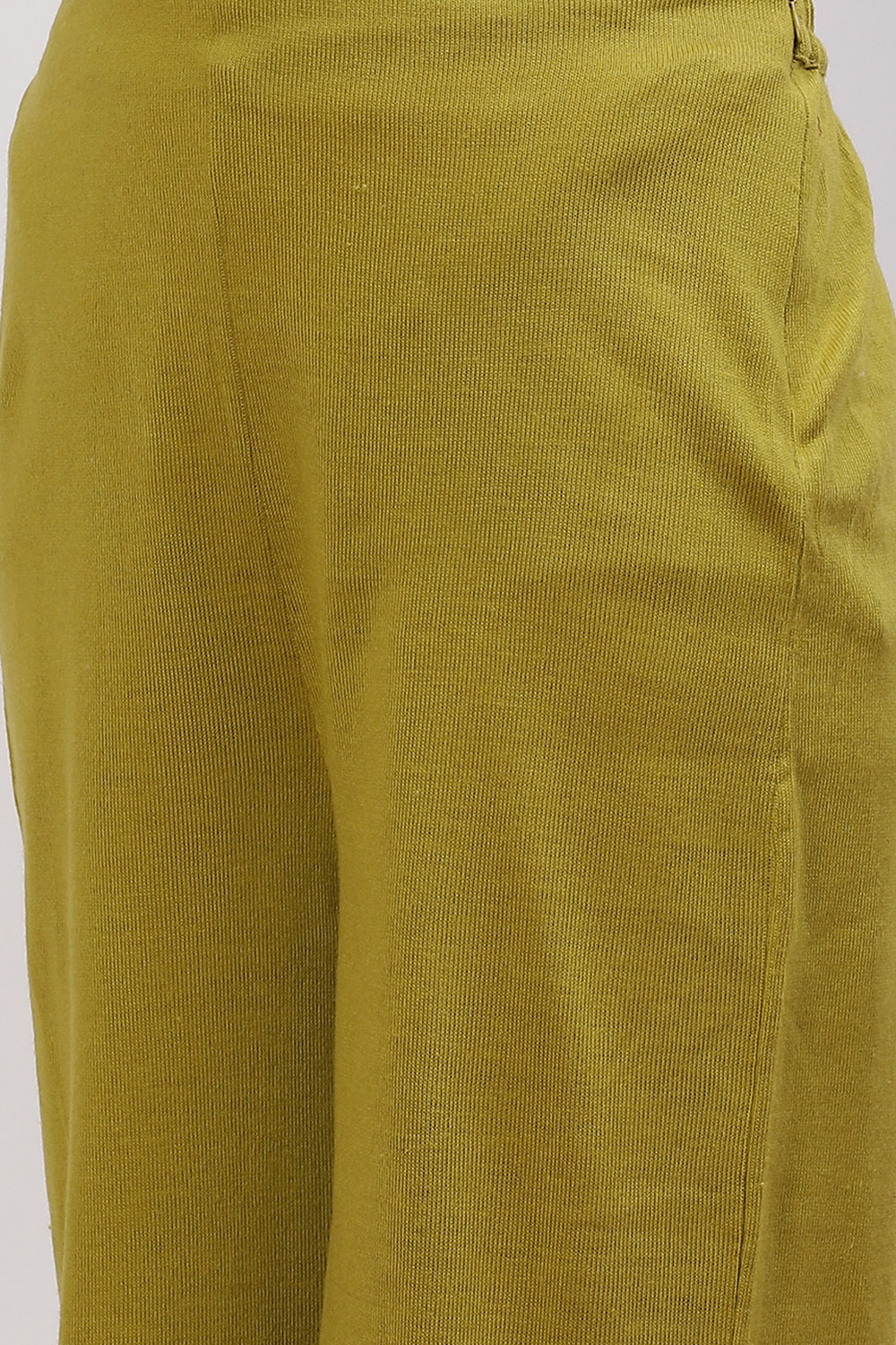Olive Green Acrylic Straight Suit Set image number 6