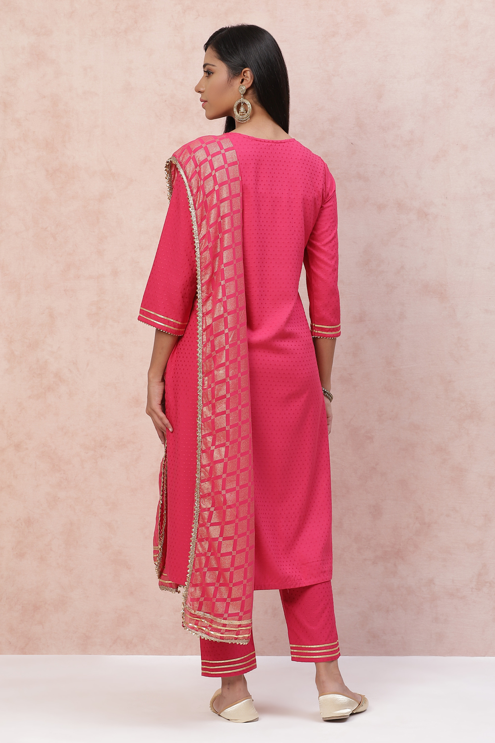 Pink LIVA Straight Suit Set image number 6