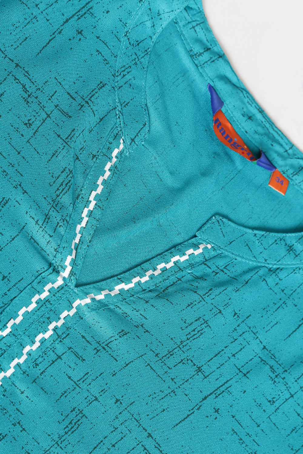 Blue Viscose Rayon Short Top image number 4