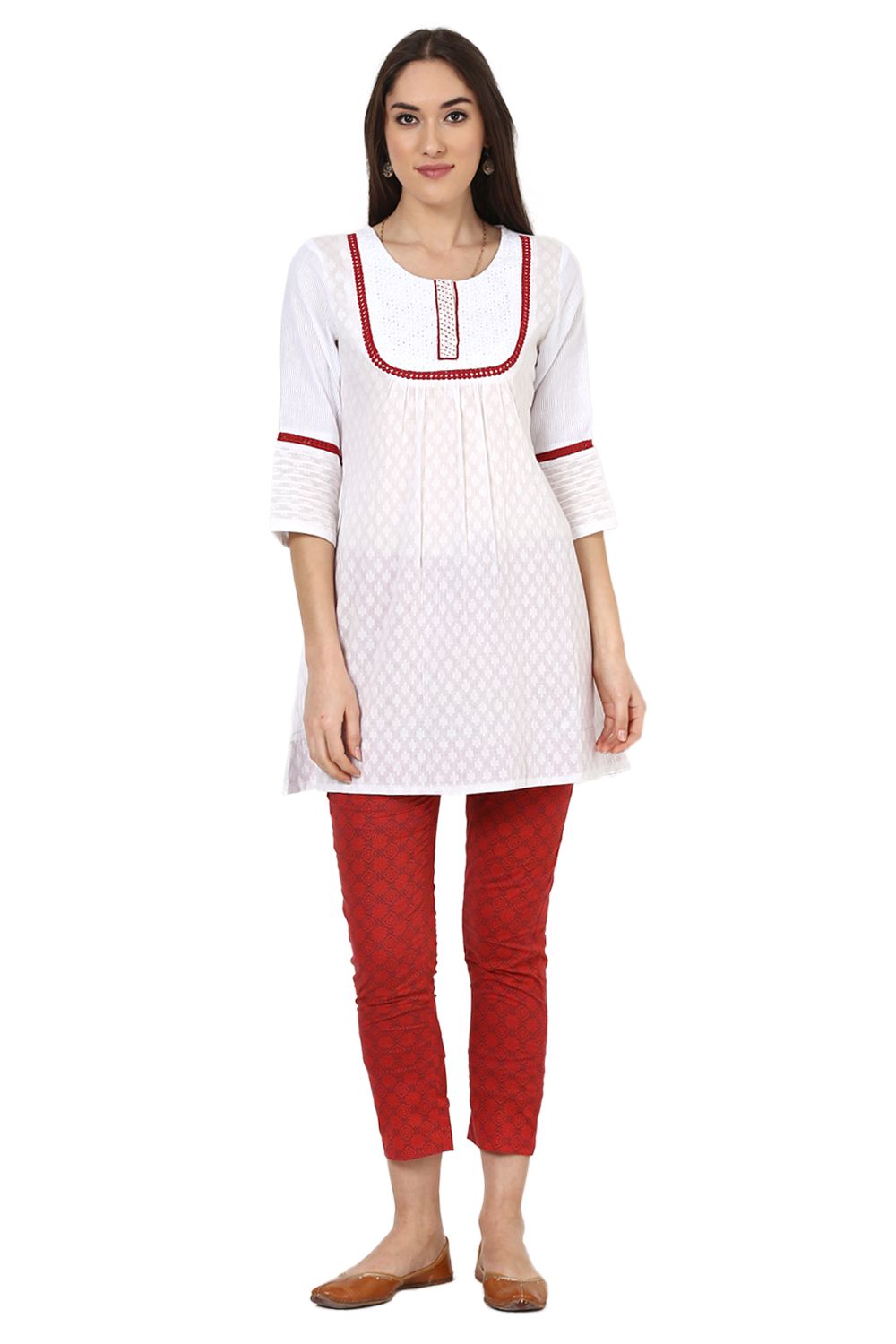 White A-Line Cotton Indie Top image number 6