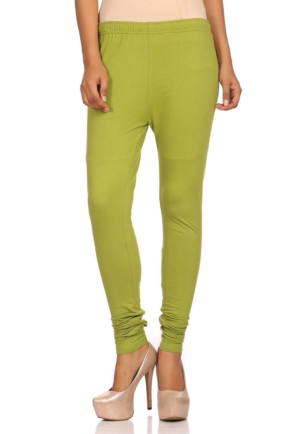 Lime Green Cotton Leggings image number 0