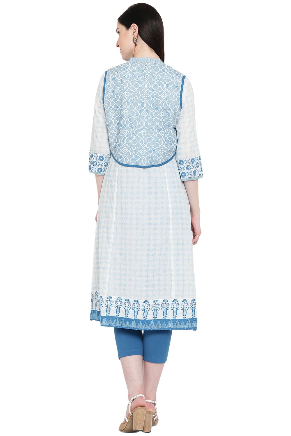 White Cambric A-Line Kurta image number 4