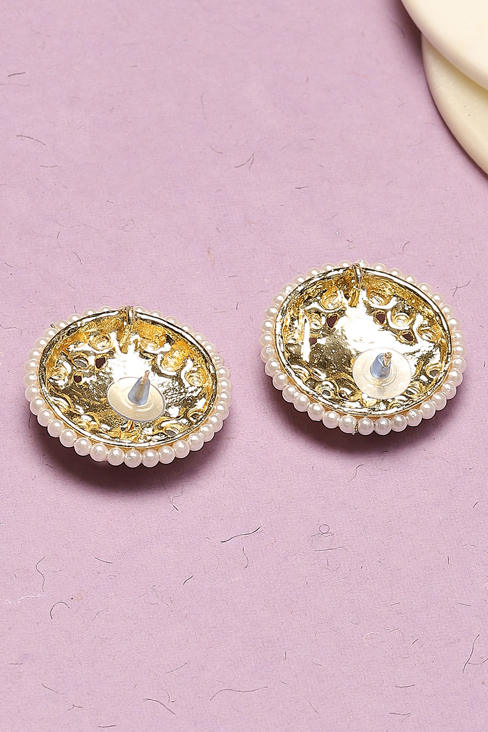 Maroon Alloy Earrings image number 2
