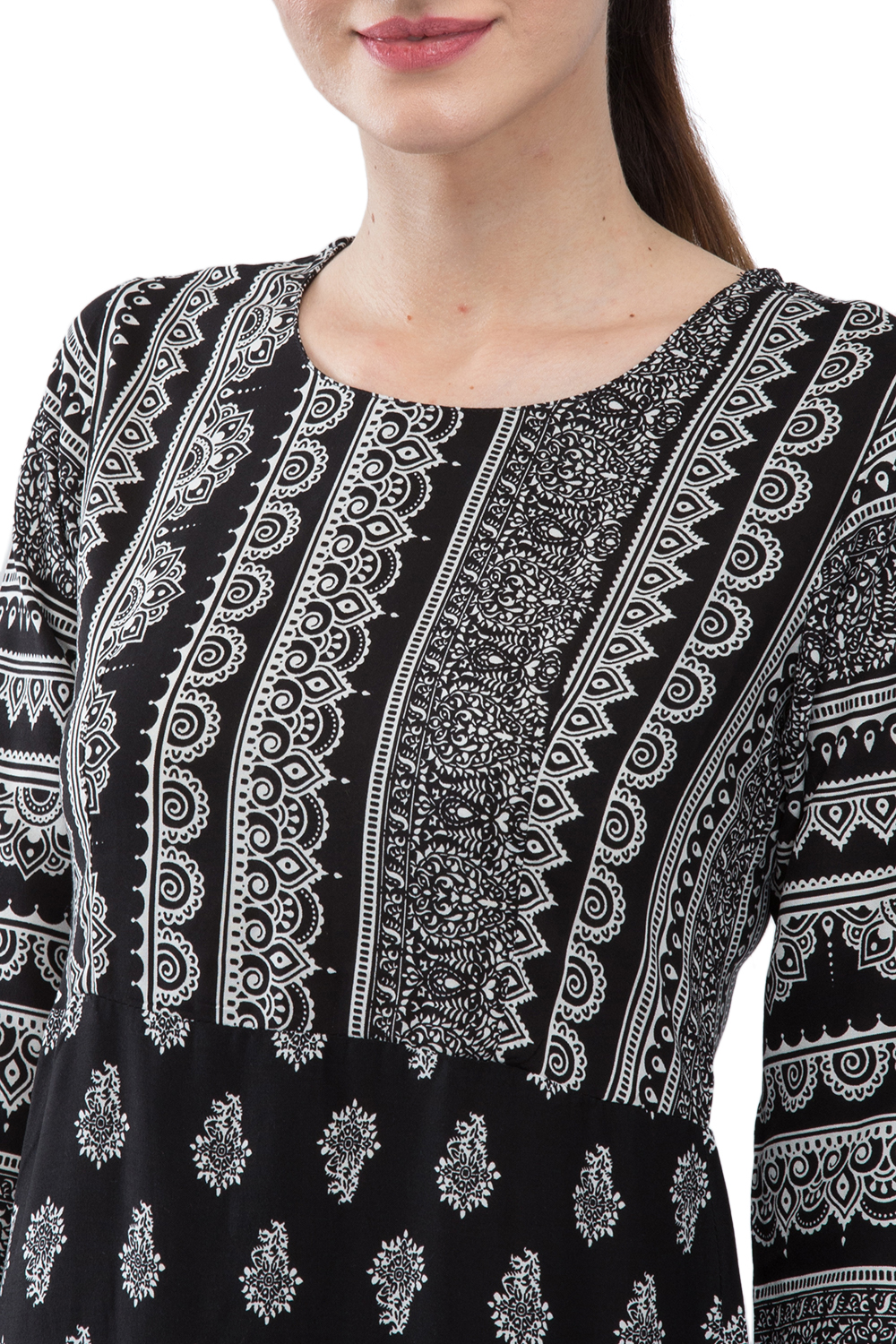 Black Flared Viscose Dress image number 1