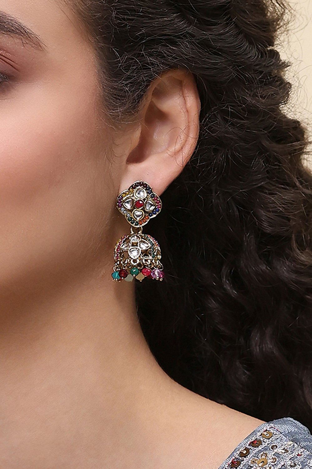Multicolor Alloy Jhumka image number 1