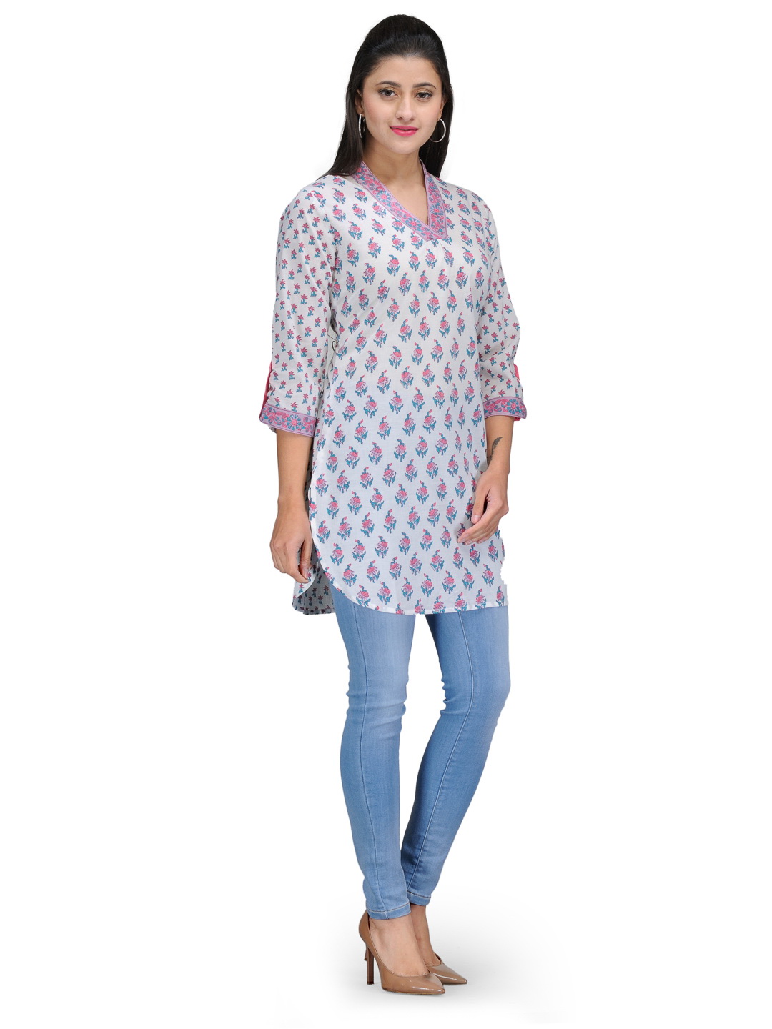 White Cotton Straight Kurta image number 1