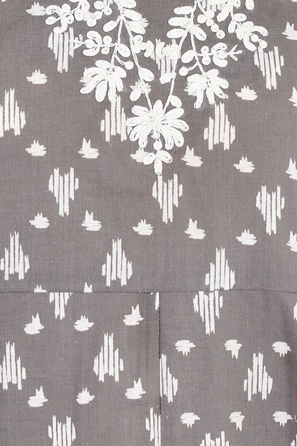 Grey Kalidar Cotton Kurta image number 1