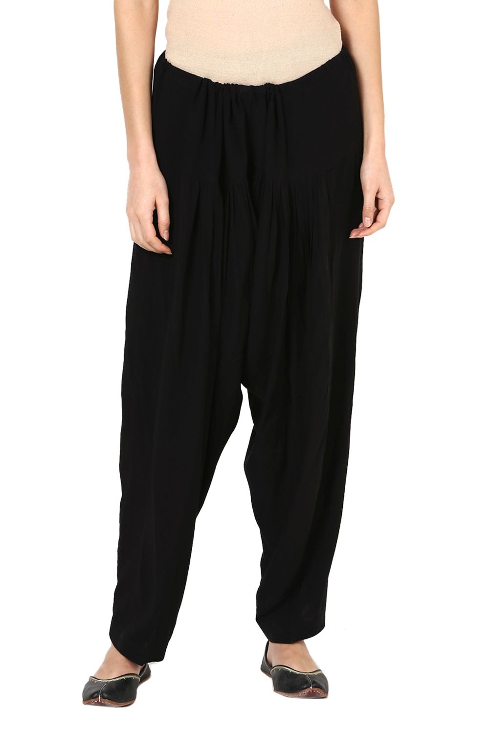 Black Viscose Rayon Fusion Pants image number 0
