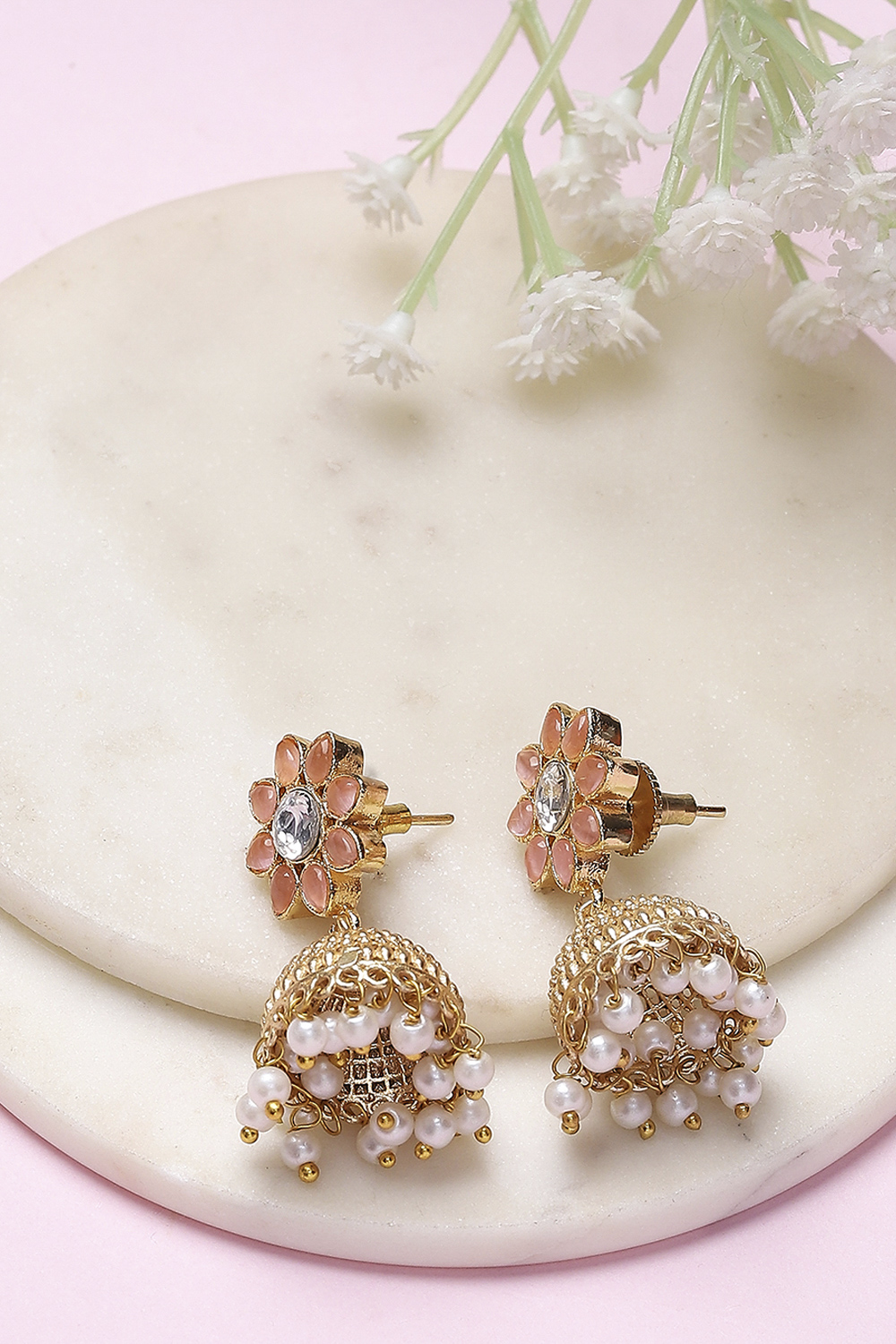 Pink Alloy Jhumka image number 0