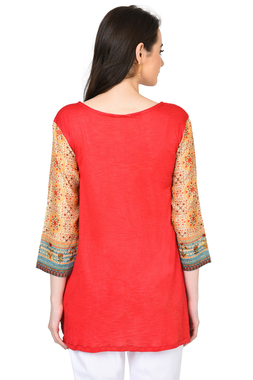 Beige Straight Polyester Reversible Kurta image number 7