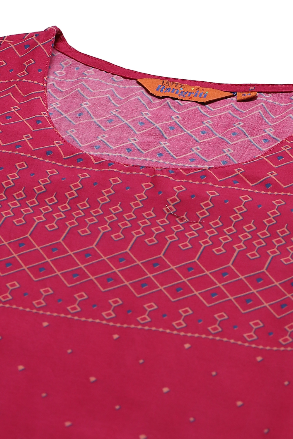 Pink Cambric Cotton Straight Kurta image number 1