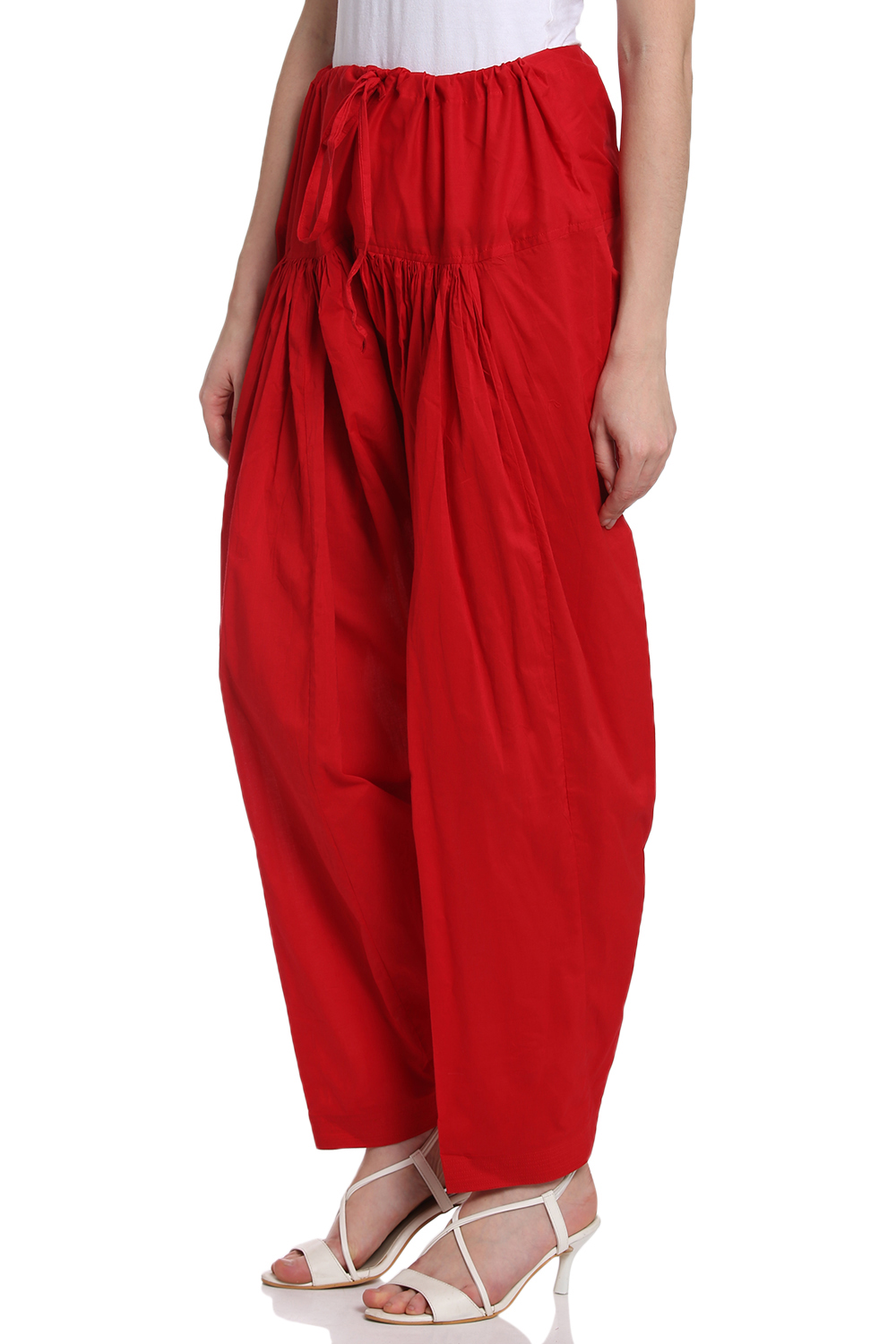 Off White Cotton Fusion Pants image number 2
