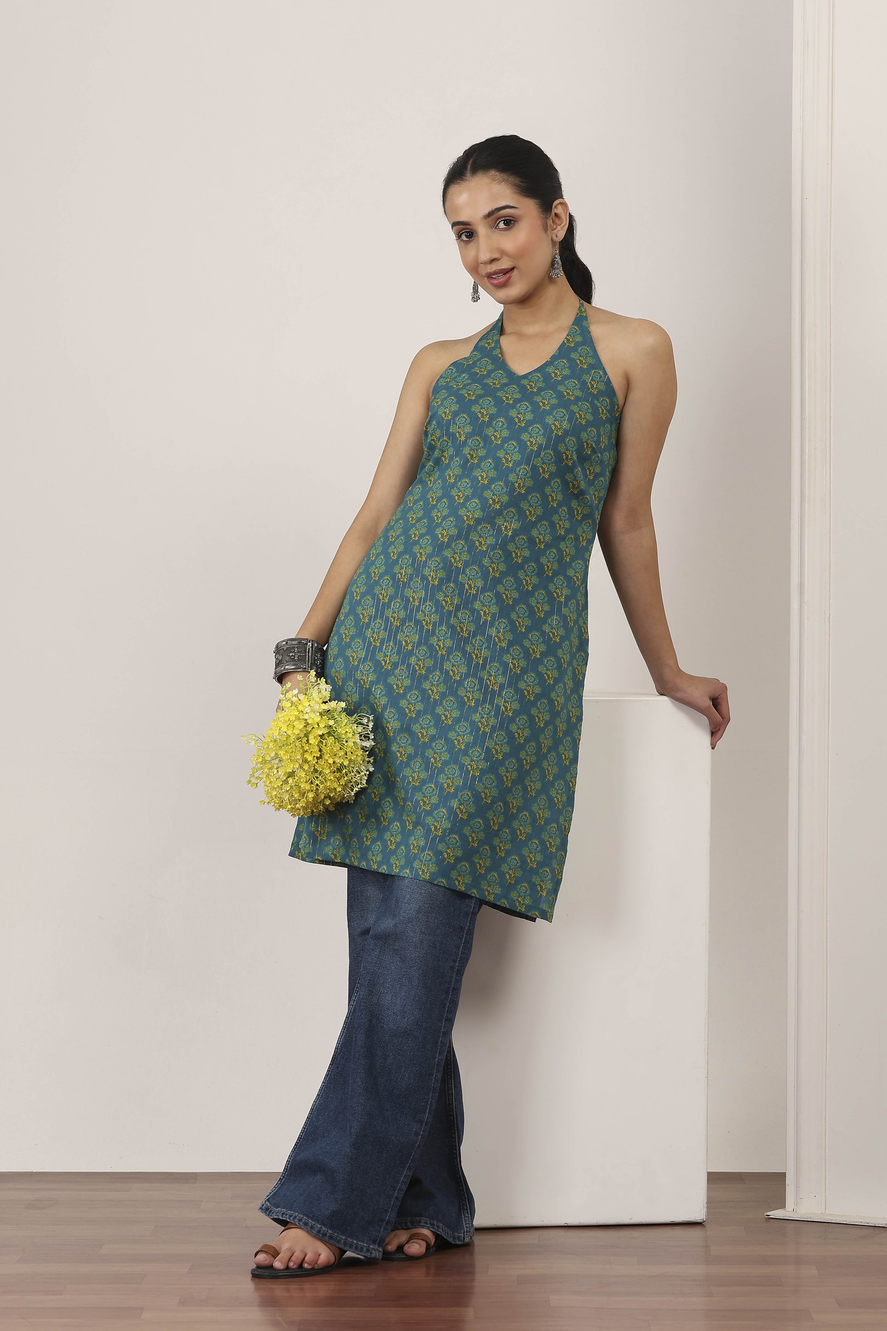 Blue Cotton Straight Kurtas image number 0