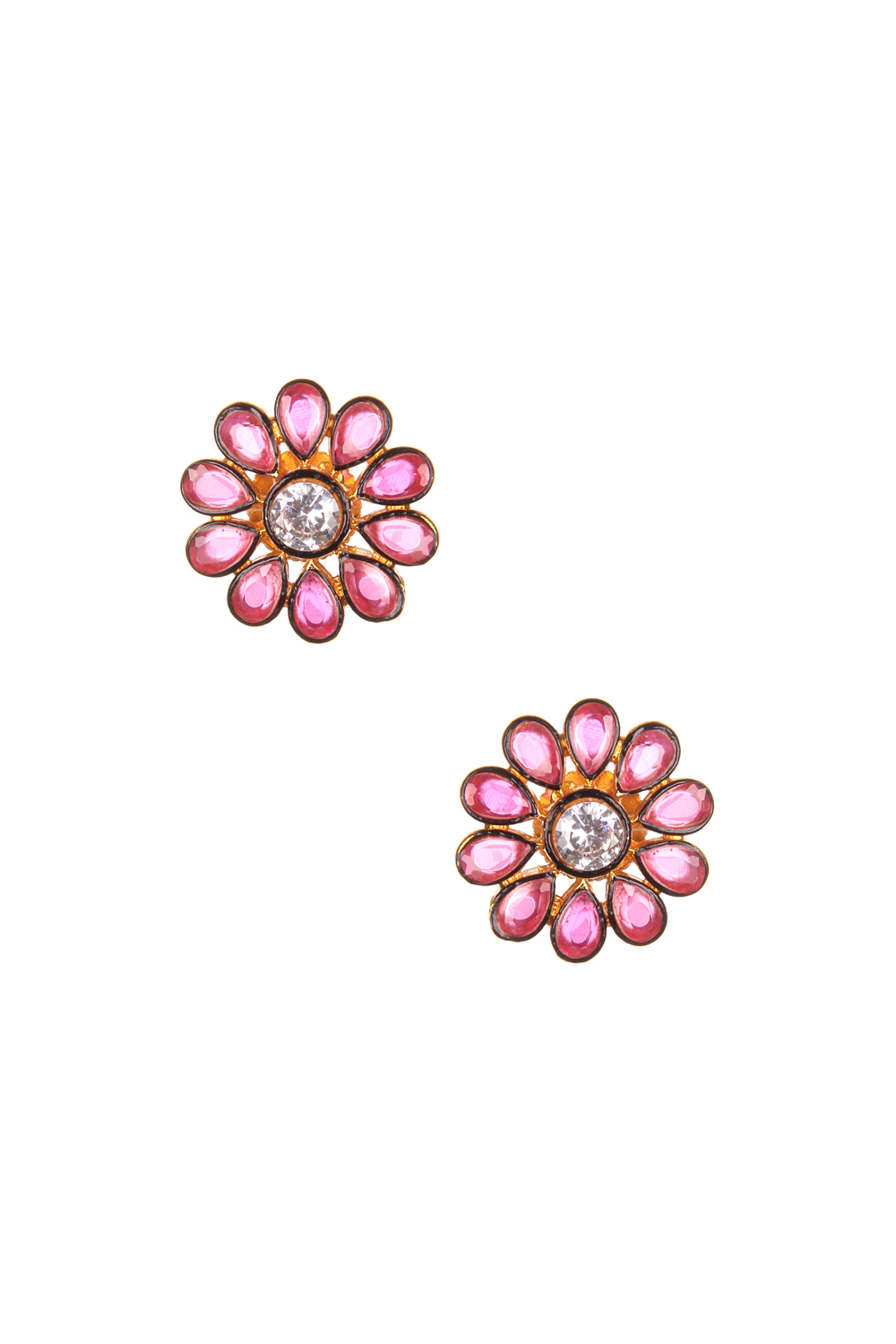 Golden Metal Brass Earrings image number 1