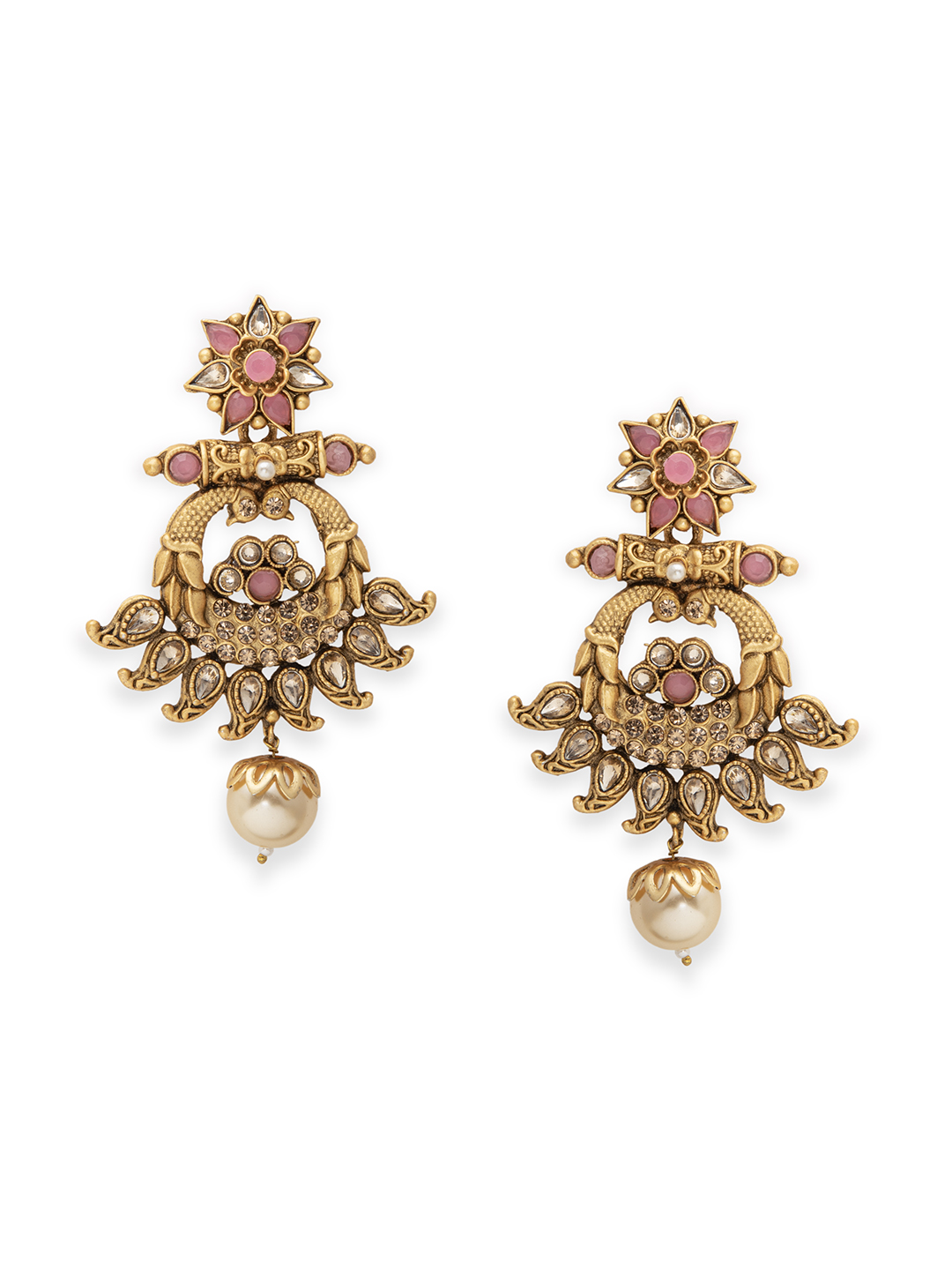 Pink Metal Brass Earring image number 0