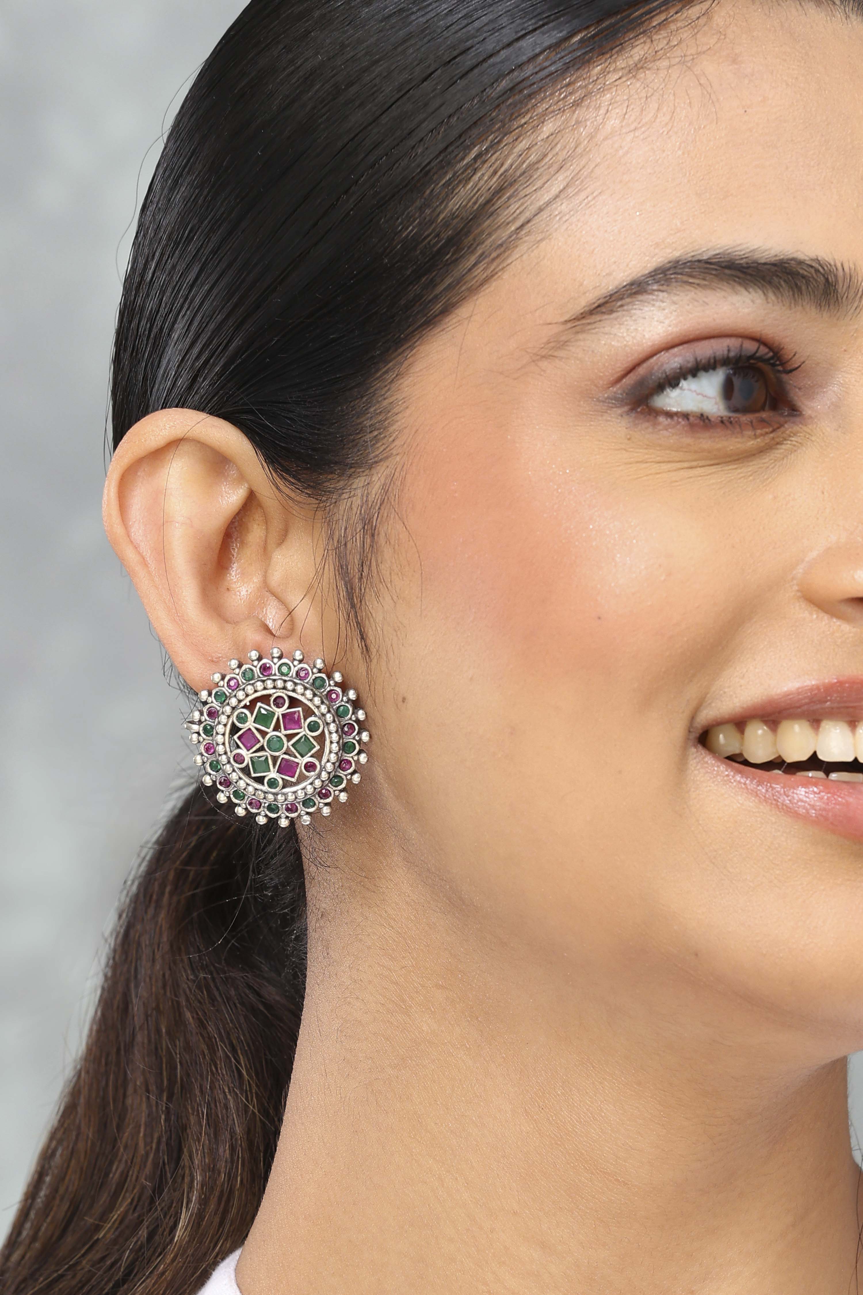 Green Pink Brass Studs image number 1