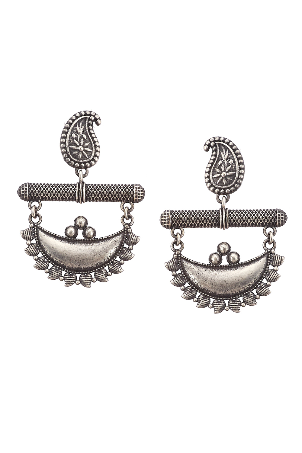 Silver Metal Brass Earrings image number 3