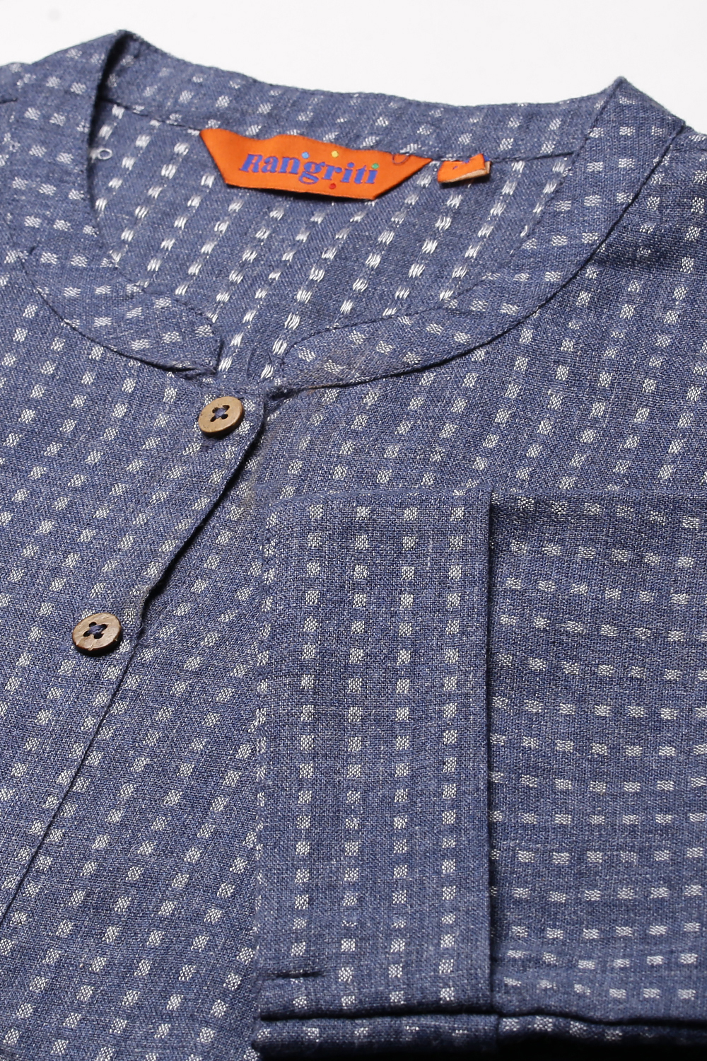 Blue Polyester Straight Kurta image number 1