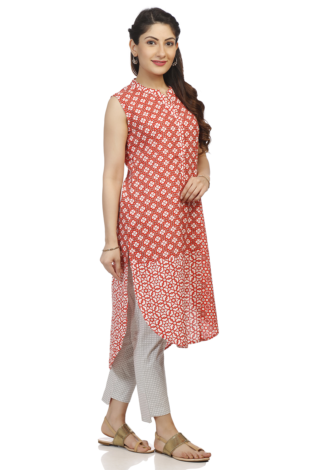 Red Viscose Straight Kurta image number 2