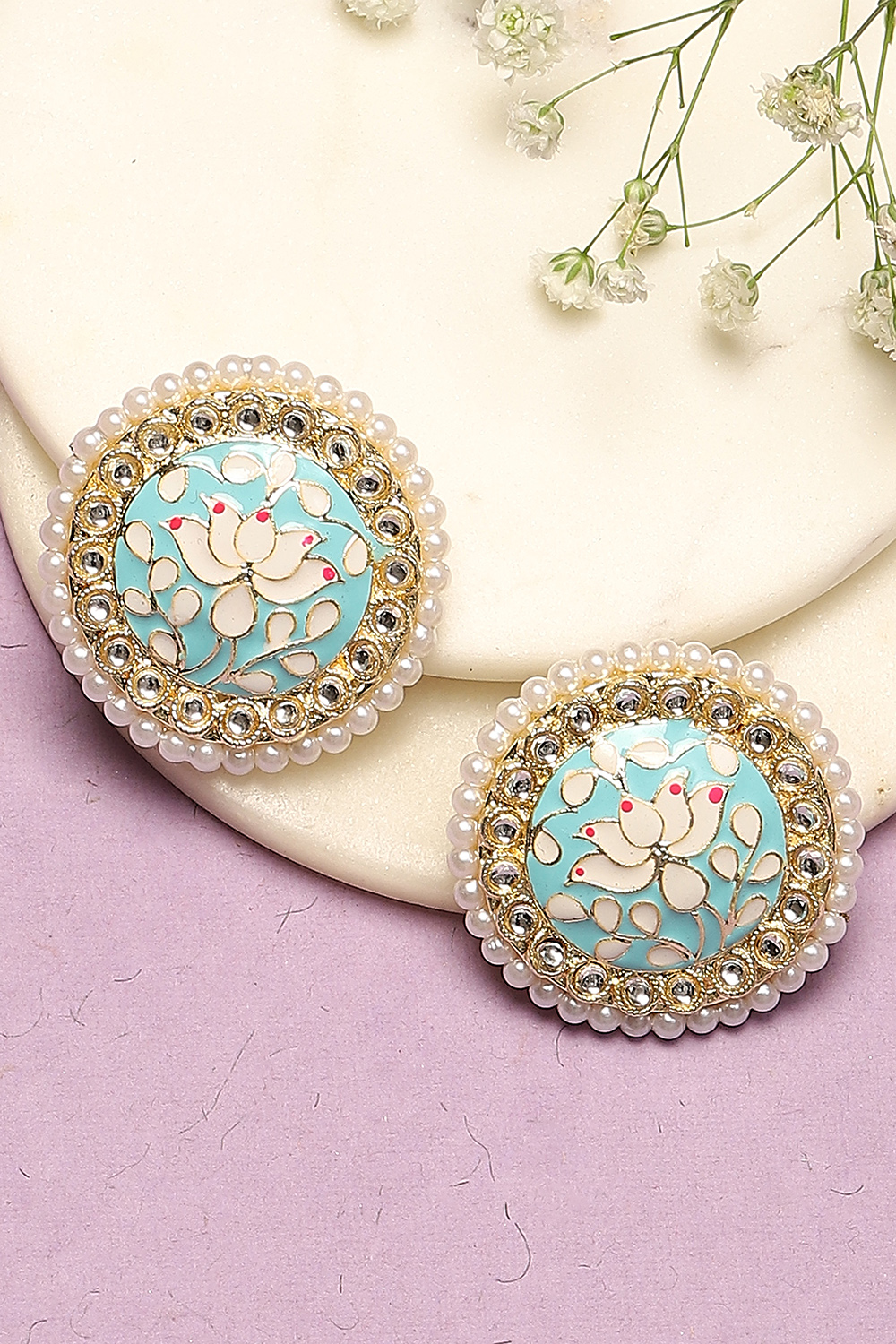 Blue Alloy Earrings image number 0