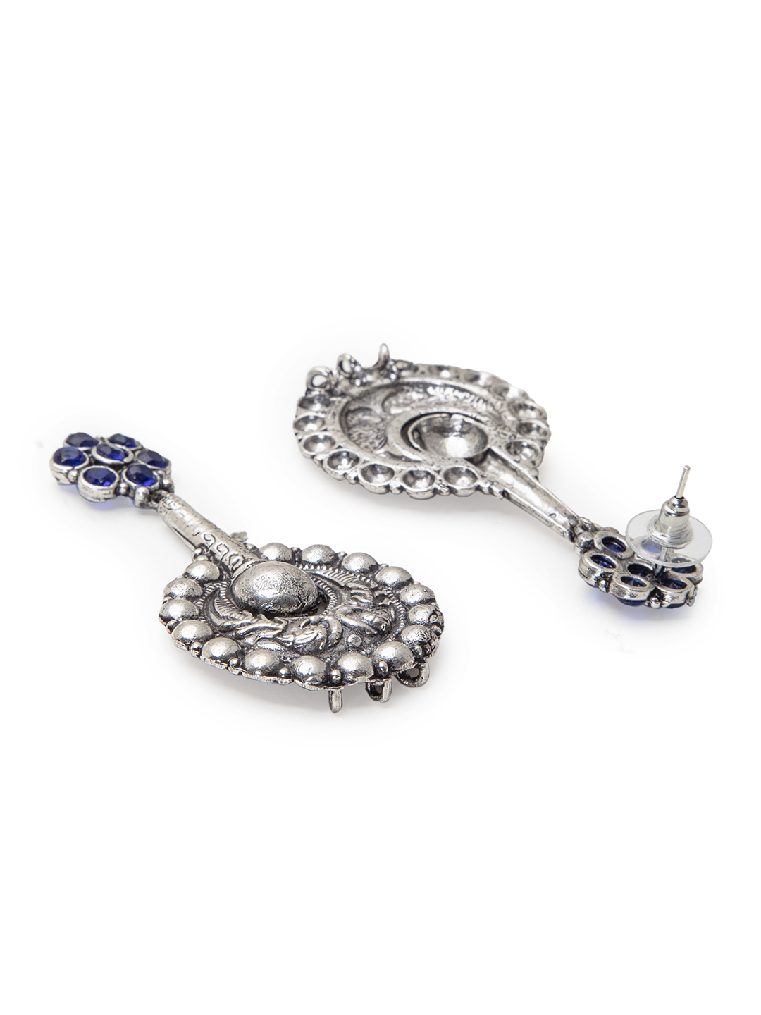 Blue Metal Brass Earring image number 2