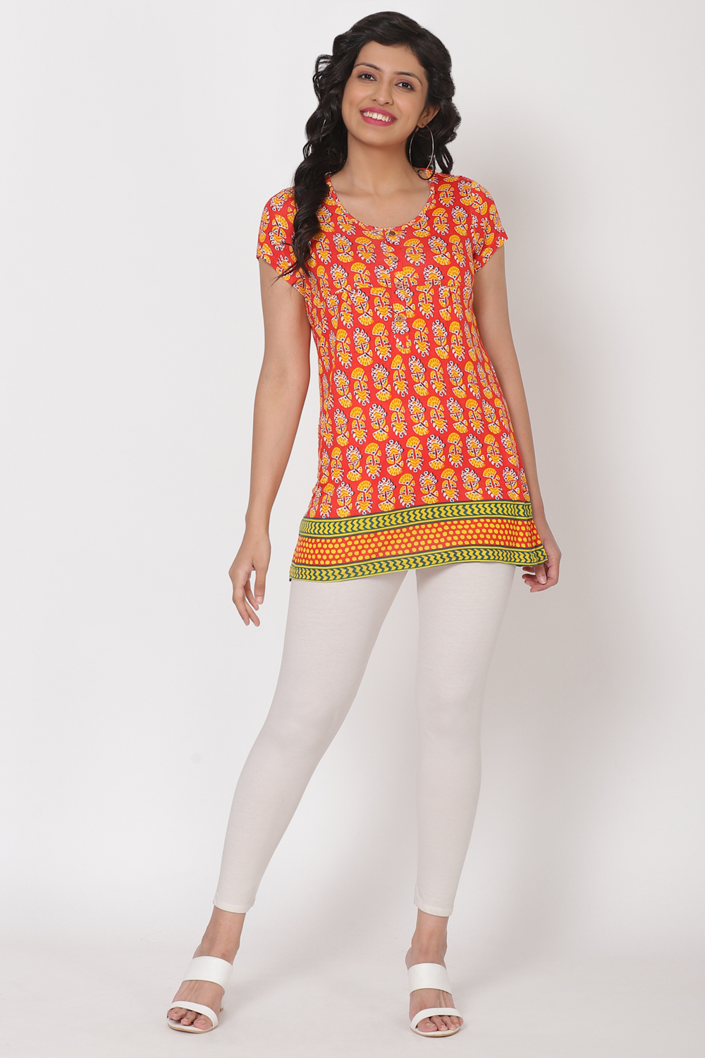 Orange Viscose Indie Top image number 4