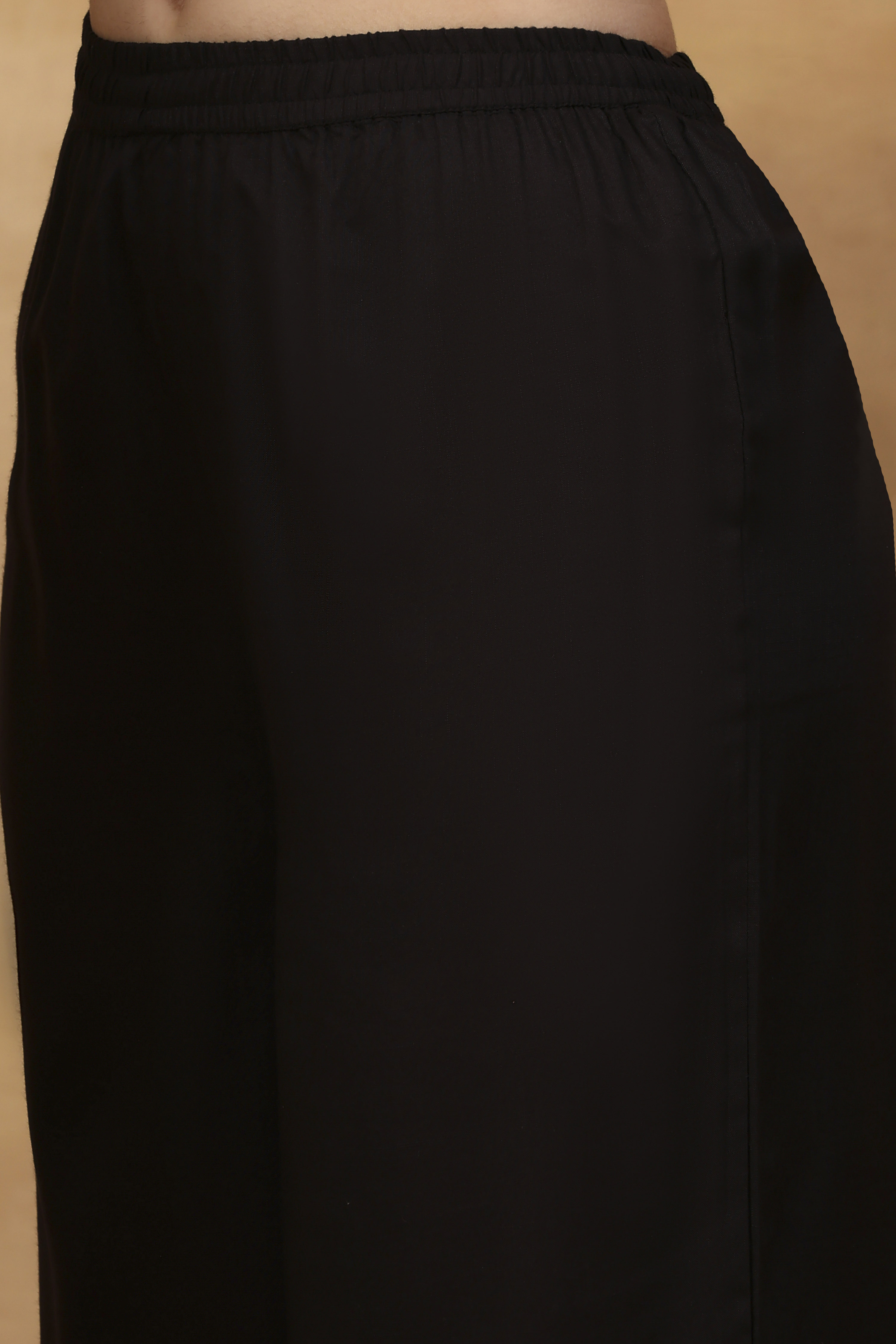 Black Viscose Blend Straight Printed Kurta Pants Set image number 2