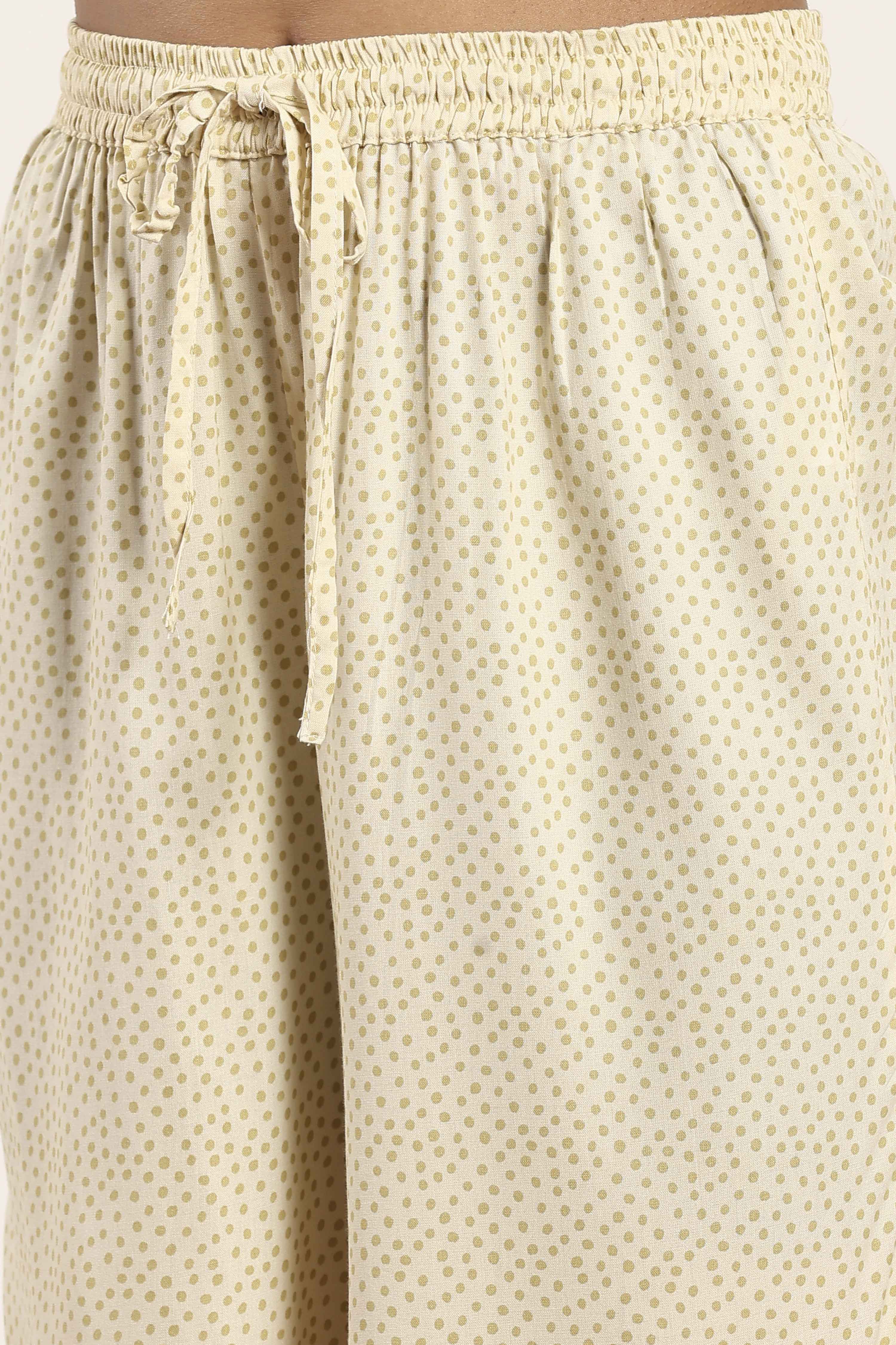 Ecru Viscose Rayon Straight Kurta Pants Set image number 2