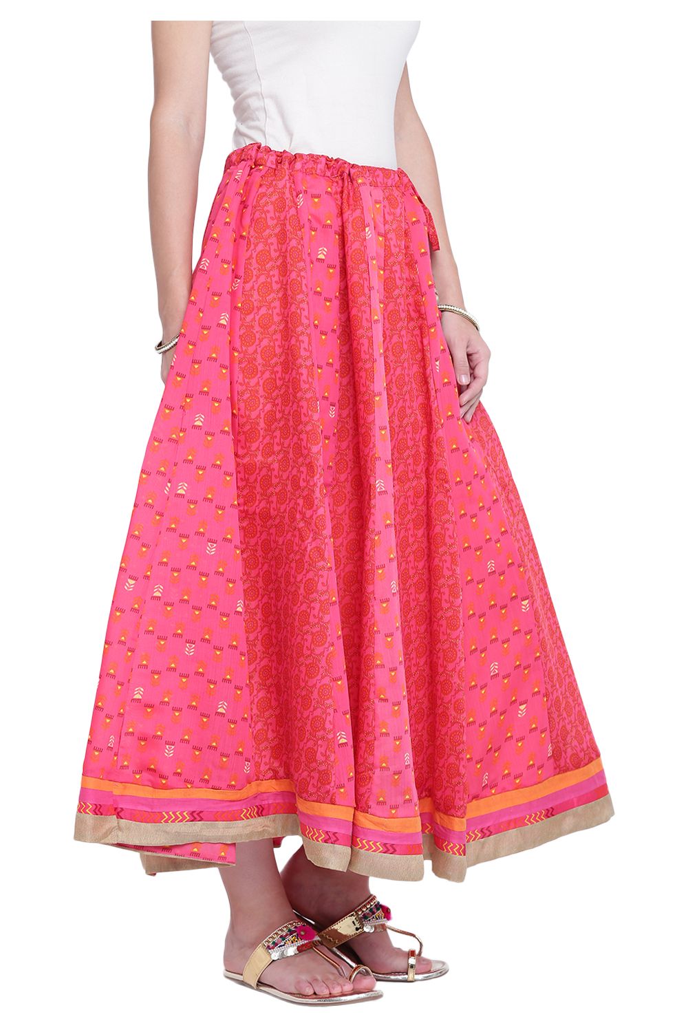 Pink Polyester Skirt image number 3