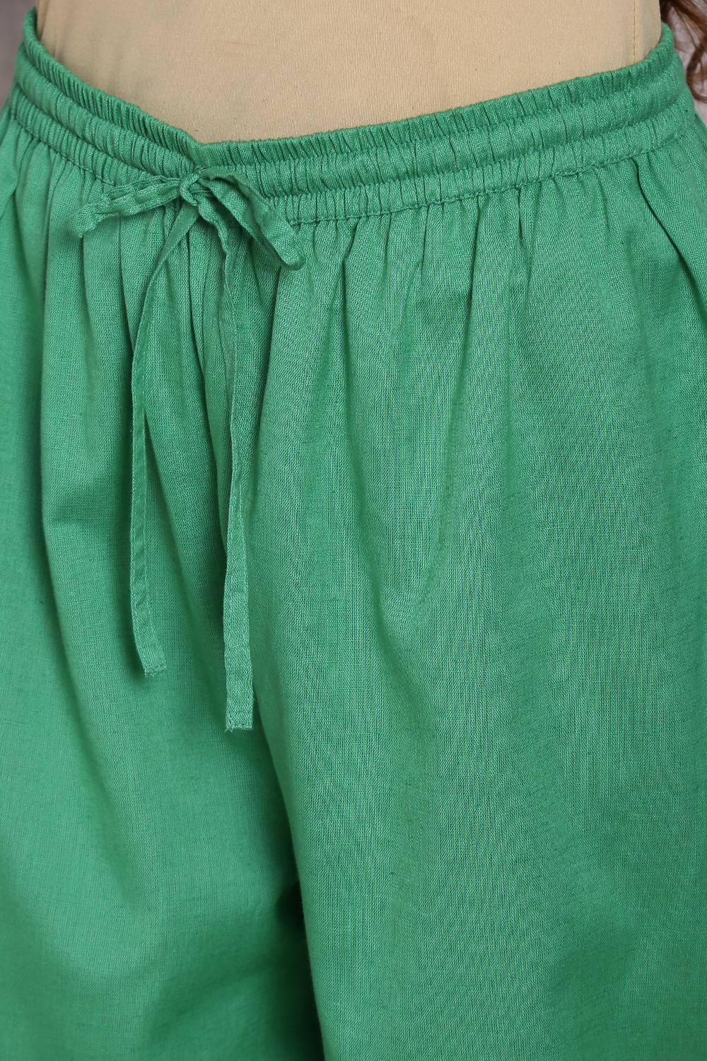 Mint Green Cotton Straight Suit Set image number 5