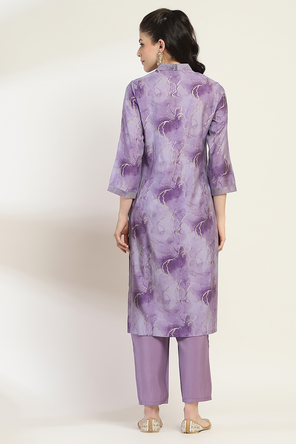 Pink Viscose Blend Straight Set image number 4