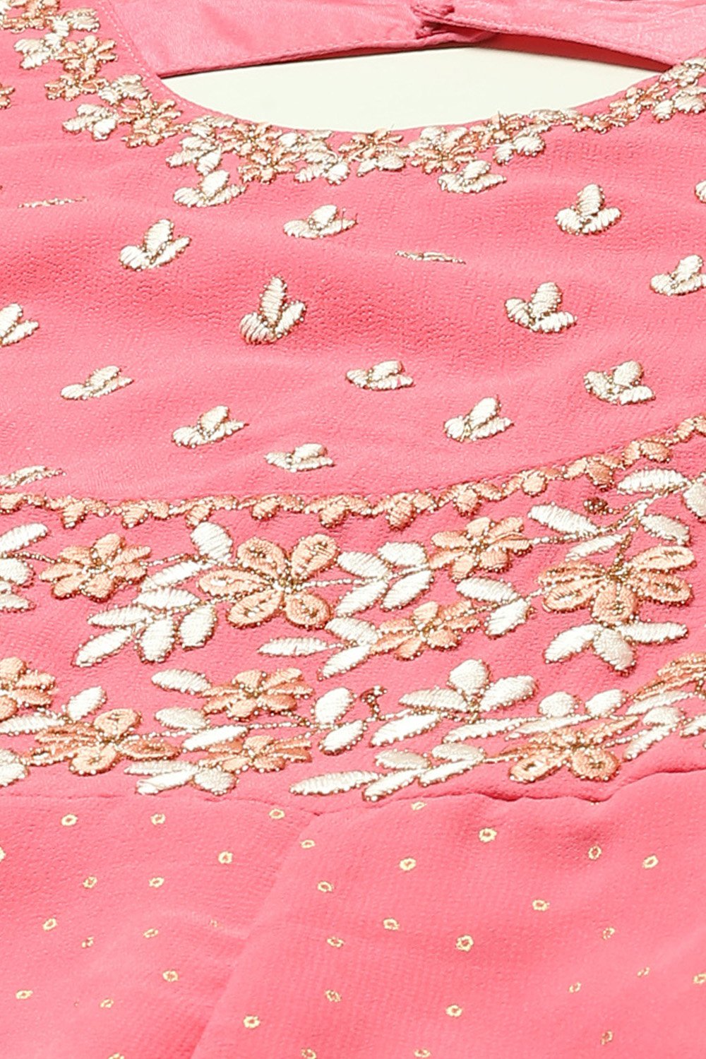 Pink Polyester Kalidar Printed Kurta Legging Suit Set image number 1