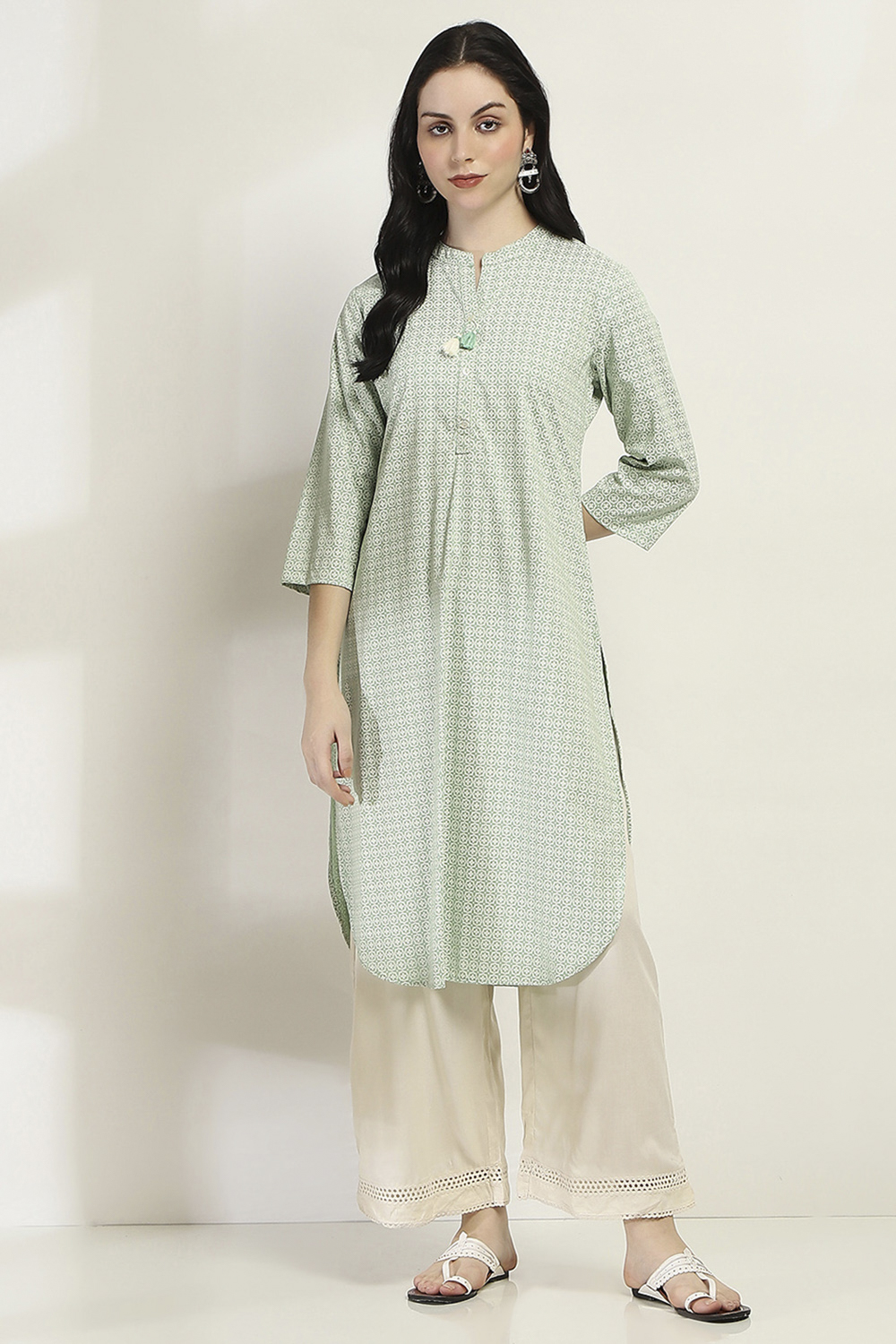 Green Viscose Rayon Straight Kurta image number 5