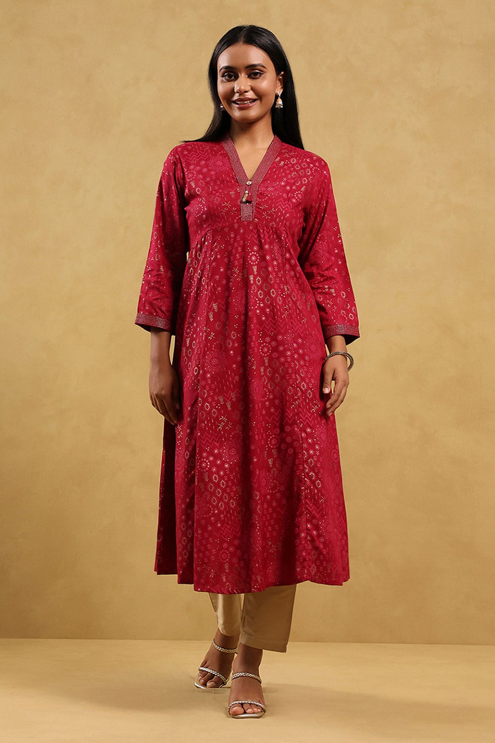 Blue Viscose Rayon Printed Kalidar Kurta image number 5