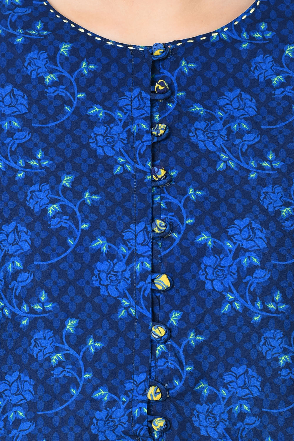 Indigo Straight Polyester Kurta image number 4