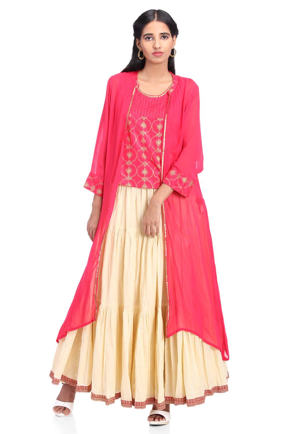 Pink Front Open Viscose Shurg image number 0