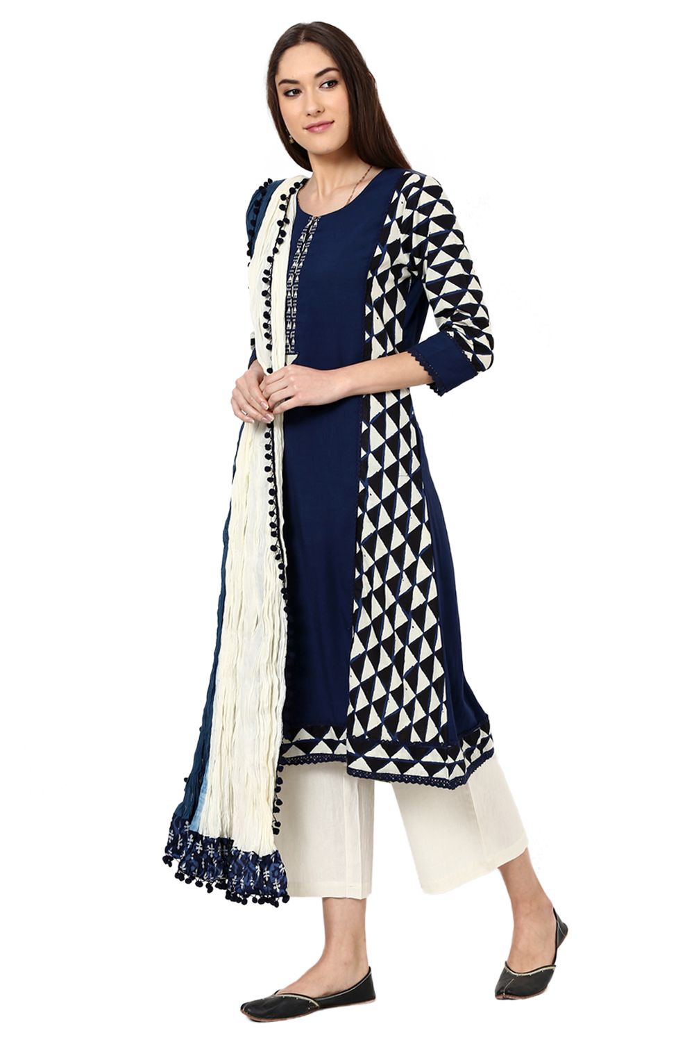 White Cotton Stole image number 2