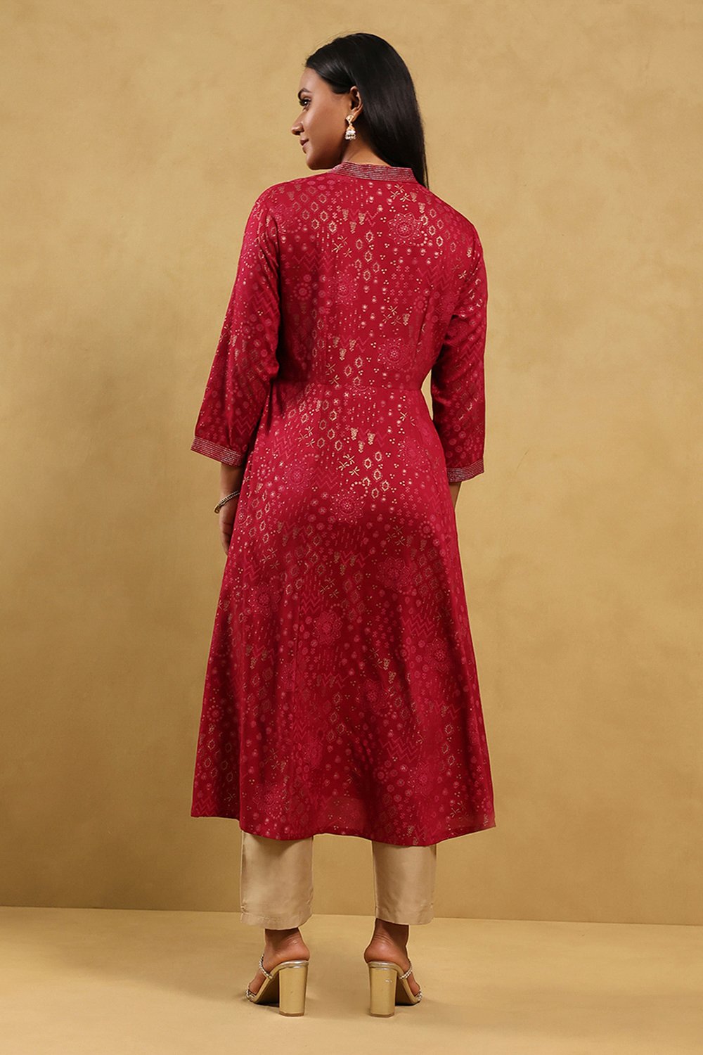 Blue Viscose Rayon Printed Kalidar Kurta image number 1