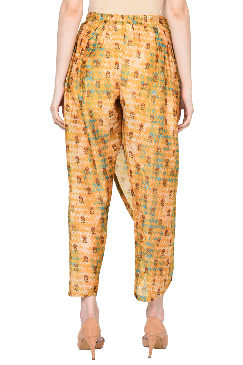 Beige Polyester Fusion Pants image number 4