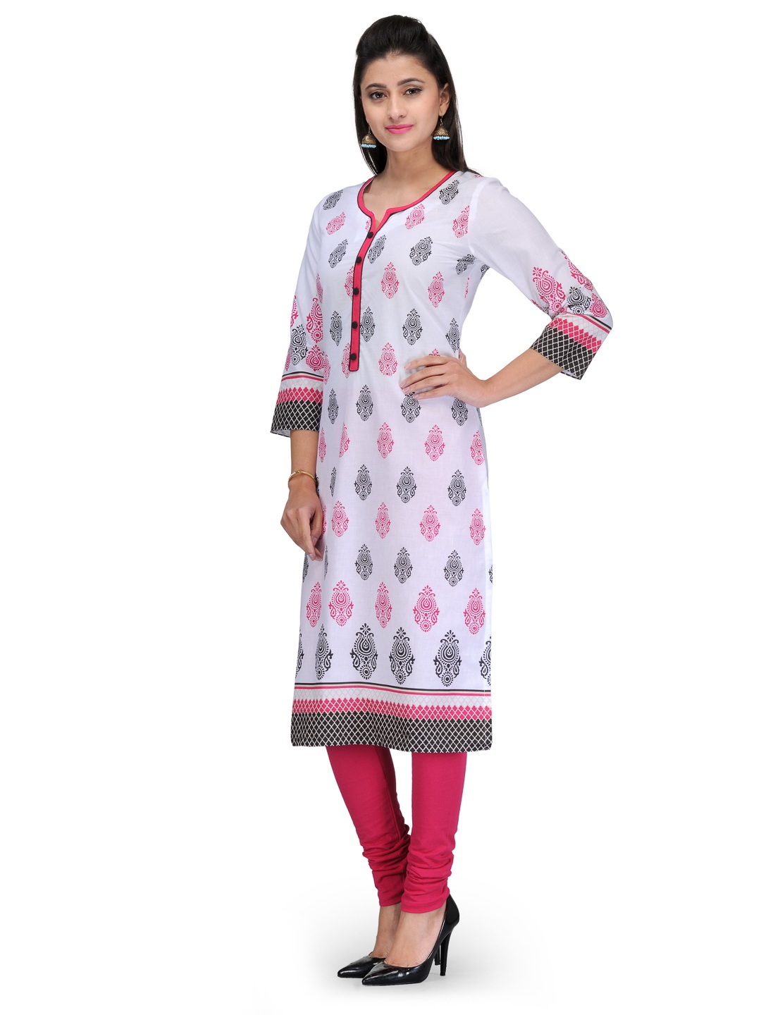 White Cotton Straight Kurta image number 2