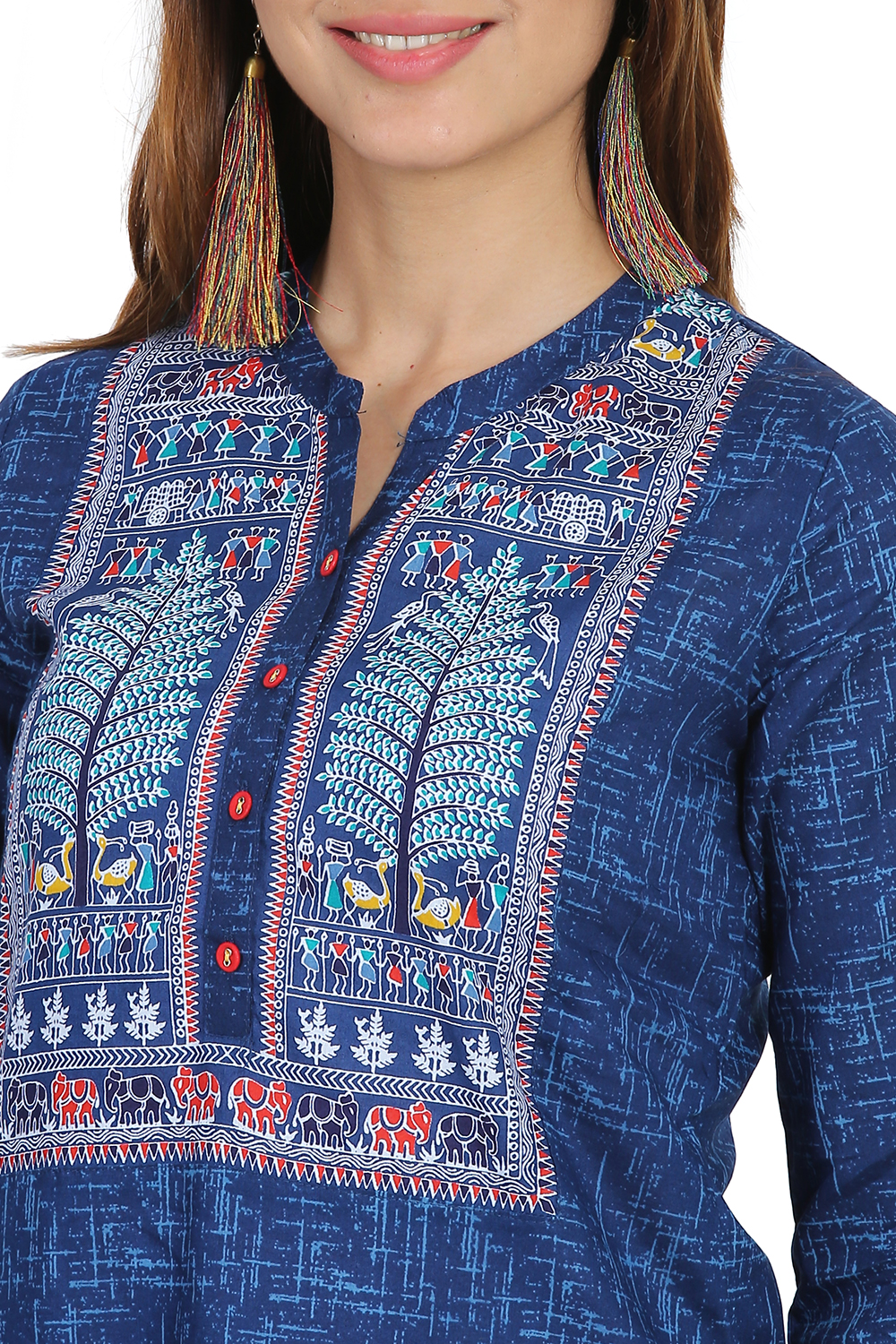 Indigo Straight Cotton Kurta image number 1